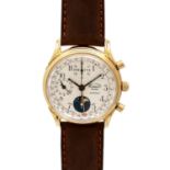 COMOR Le Chronographe Automatique Herrenuhr mit Kalender u. Mondphase. Gehäuse Gold 18K. Automatic-