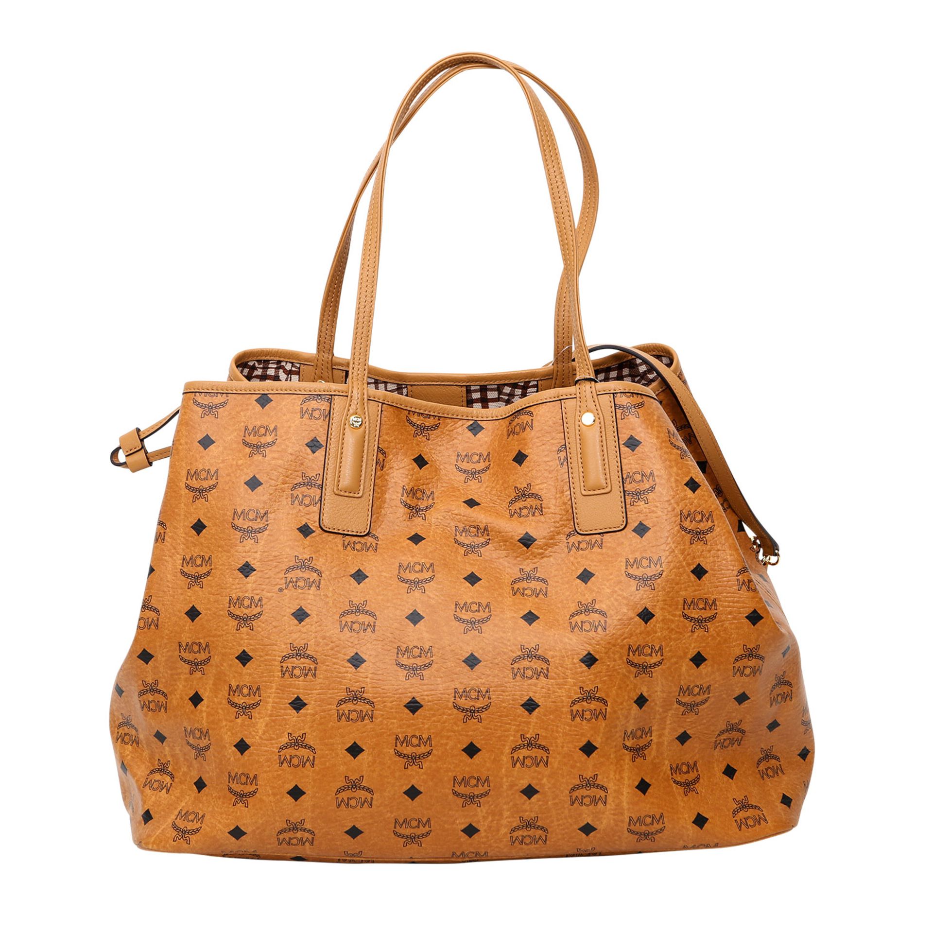 MCM zeitloser Wendeshopper. NP: 550,-€. Cognacfarbenes Leder mit MCM-Monogram. Innenseite aus Textil - Image 7 of 14