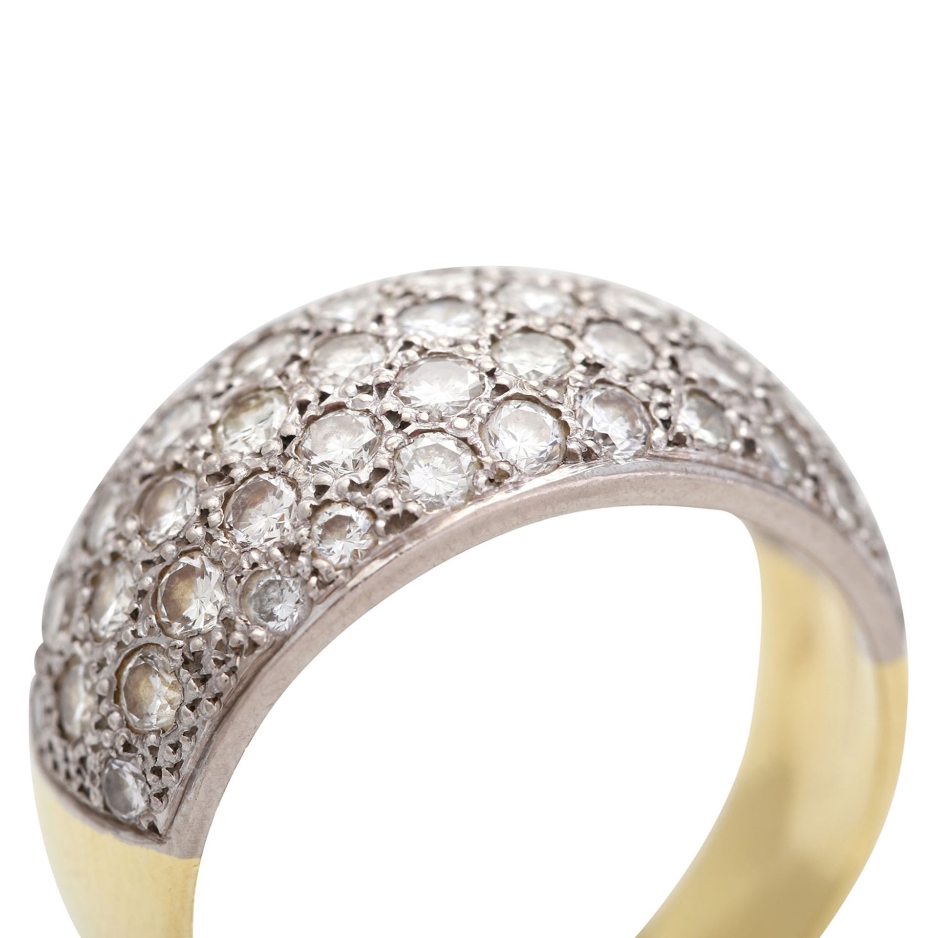 Ring mit zahlreichen Brillanten, zus. ca. 2 ct, GW - GET (K - O) / VSI - SI, GG / WG 18K, RW 62, - Bild 5 aus 5