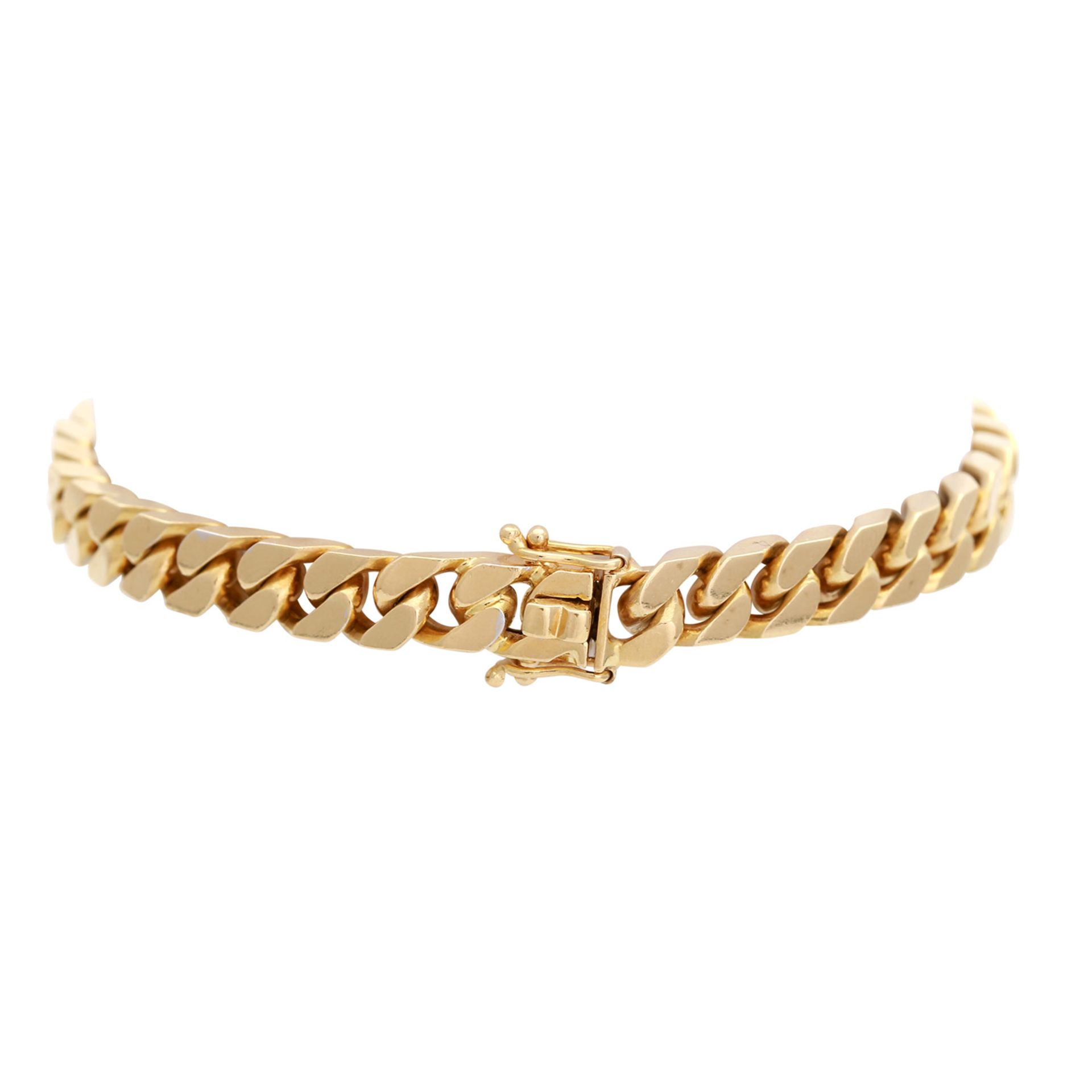 Panzerarmband mit Brillantmittelteil, zus. ca. 0,85 ct, W - LGW (H - J) / VS - SI, GG 18K, WG-Platte - Bild 2 aus 5