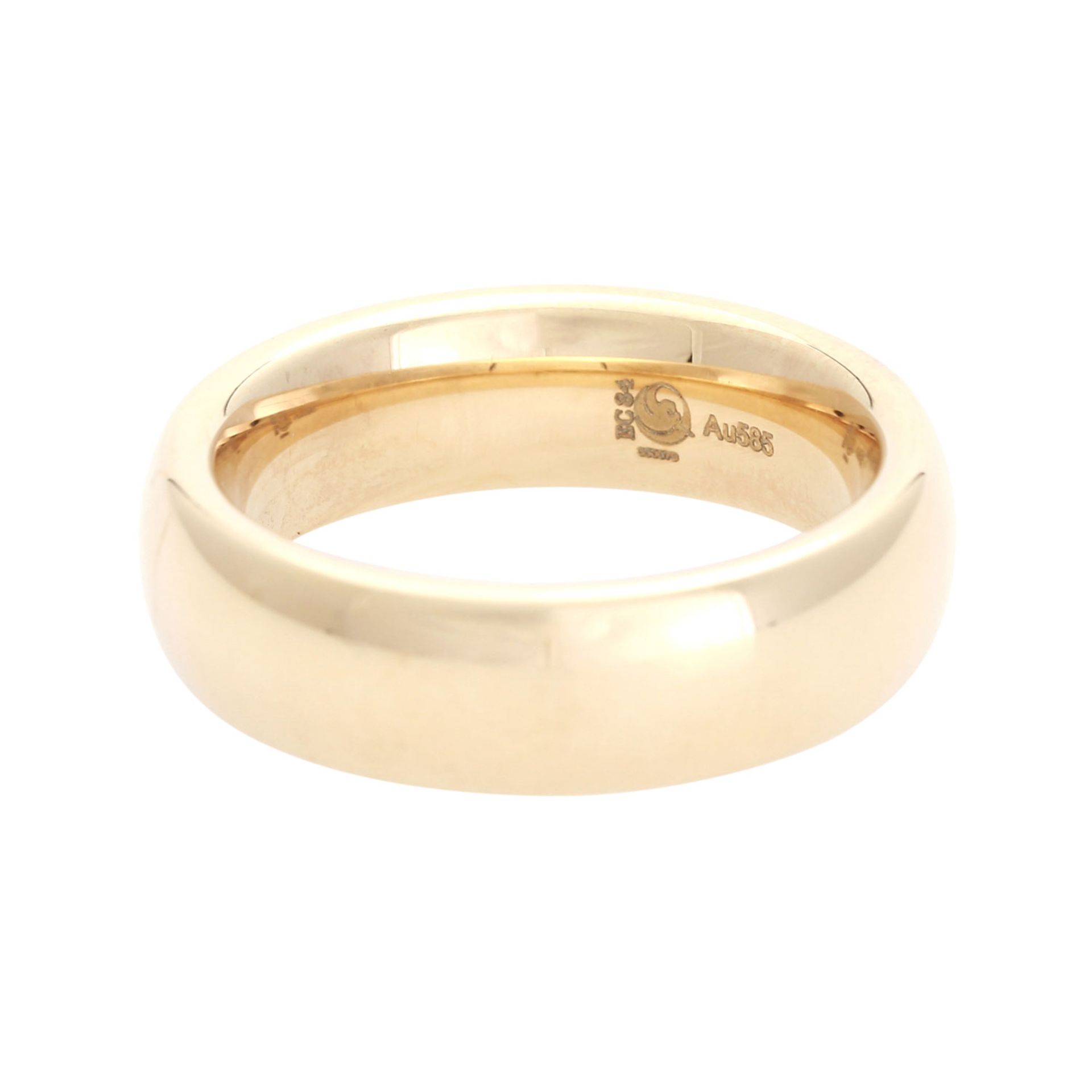 Ring mit 2 Diamanten, zus. ca. 0,5 ct, braun - gelbbraun / PI, GG 18K, RW 62, massiver Bandring. - Bild 4 aus 4