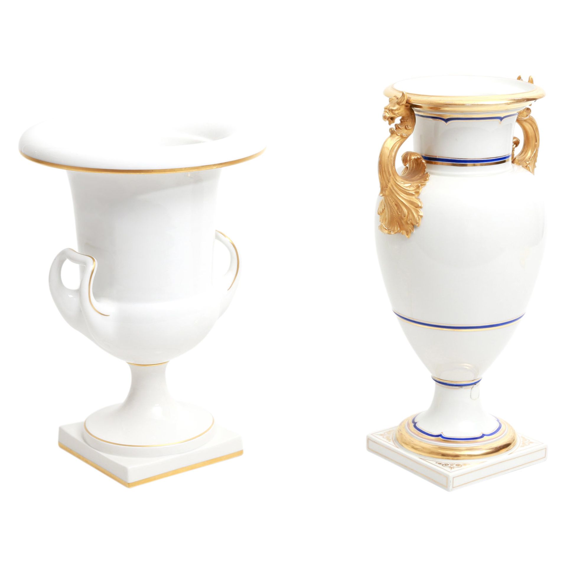KPM 2 Vasen, 19. und 20. Jhd. Frühe 'Französische Vase' mit Greifenhenkeln nach einem Entwurf von - Bild 3 aus 9