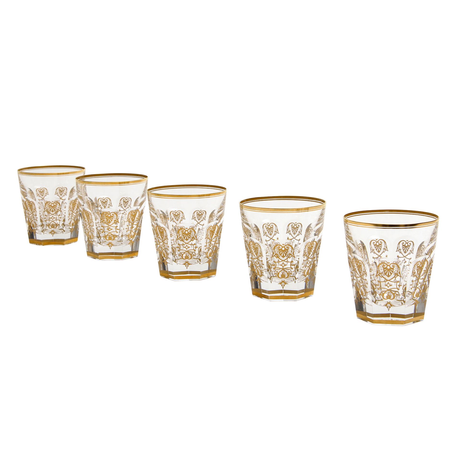 BACCARAT 5 Whiskygläser 'Empire', 21. Jhd. Hochfeines Kristallglas auf sechseckigem Stand, mit - Bild 2 aus 5