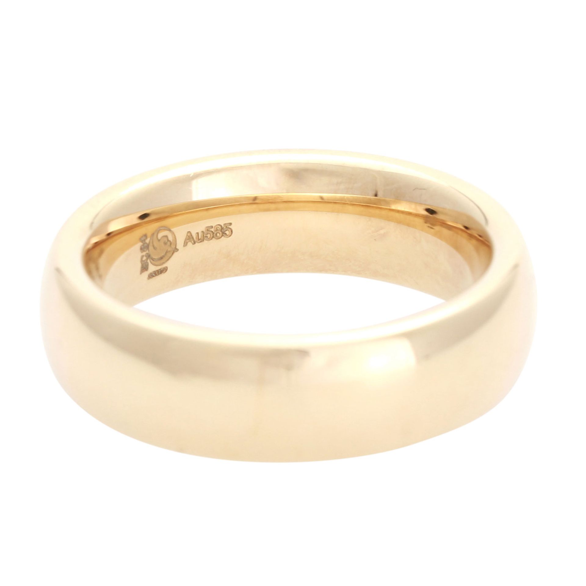 Ring mit 2 Diamanten, zus. ca. 0,5 ct, braun - gelbbraun / PI, GG 18K, RW 62, massiver Bandring. - Bild 3 aus 4