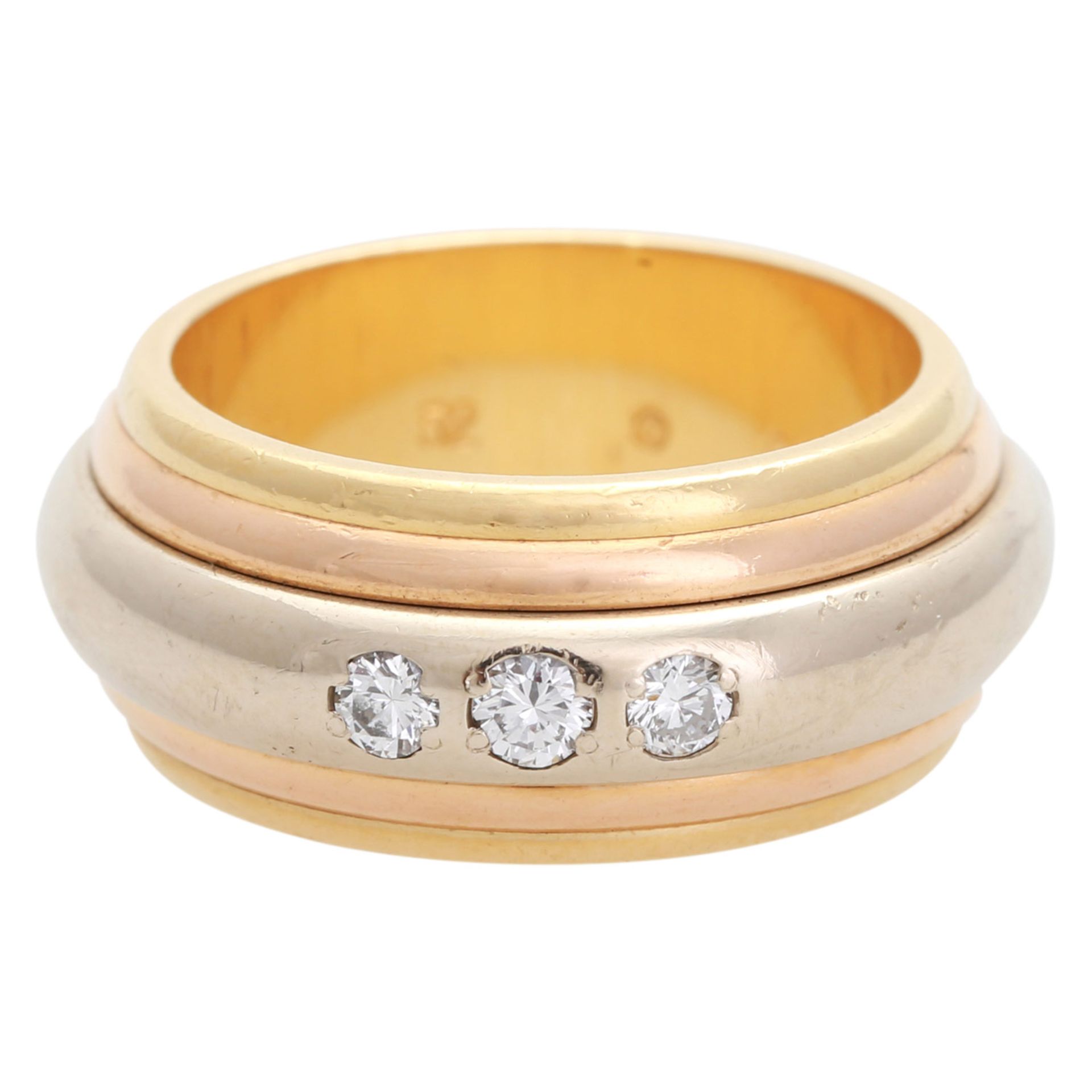 CARTIER Drehring mit Brillanten zus. ca. 0,55 ct., GWR 18K, RW: 52, mit Zertifikat Nr.: 986616, - Bild 3 aus 6