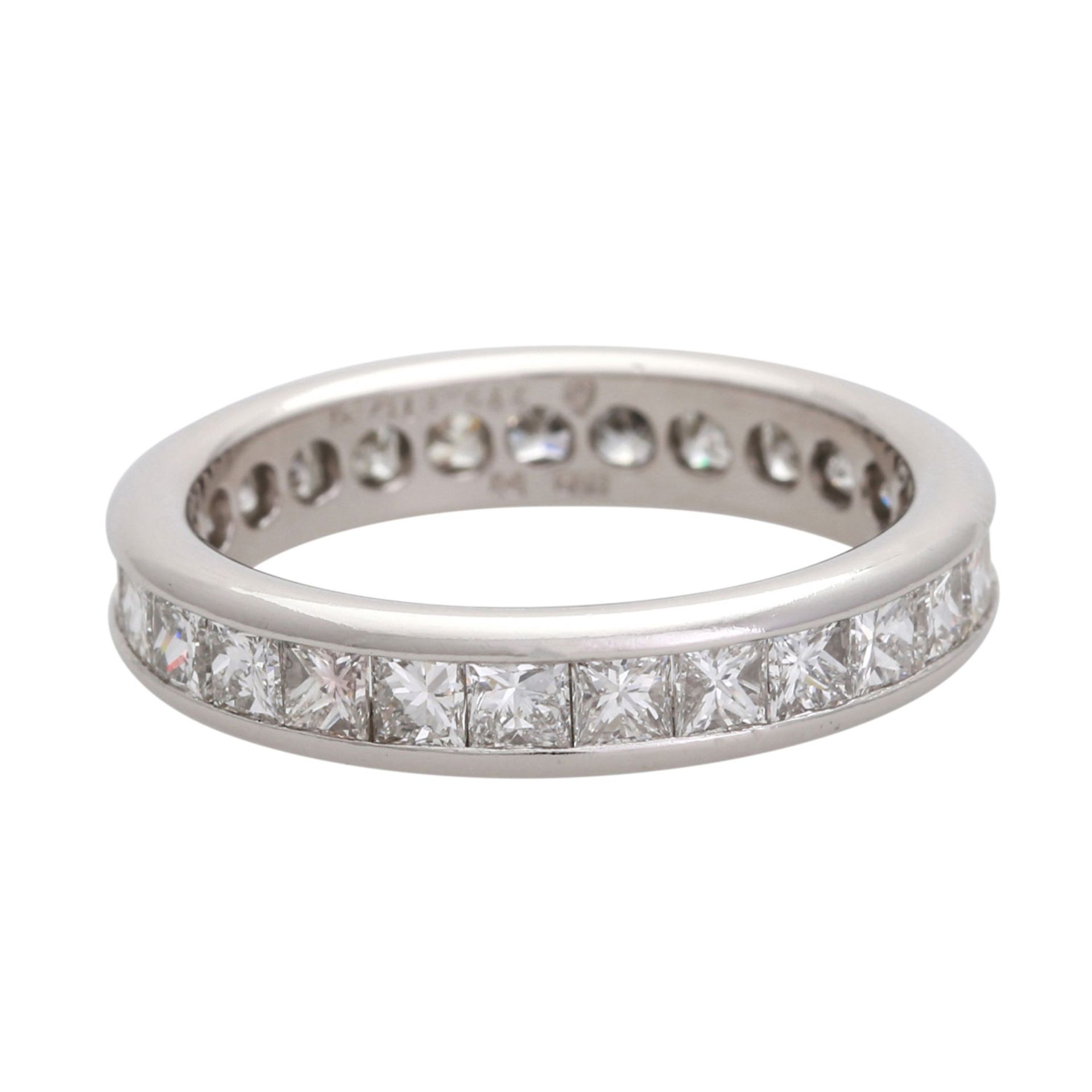 Memoire Ring mit Princess Cut Diamanten. Platin, CHRISTIAN BAUER, Dia. zus. 2,82 ct, TW (G) - SI - Image 2 of 3