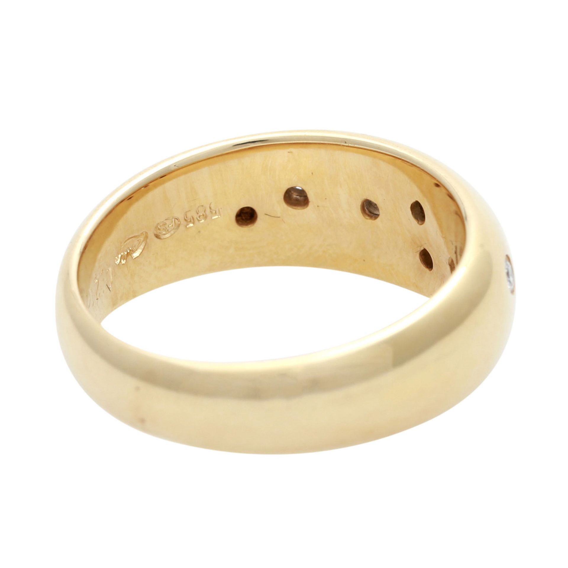 Ring besetzt mit 7 Brillanten, zus. ca. 0,21 ct, WEIß (H) / SI, GG 14K, RW 54,5, Bandring mit - Bild 3 aus 4