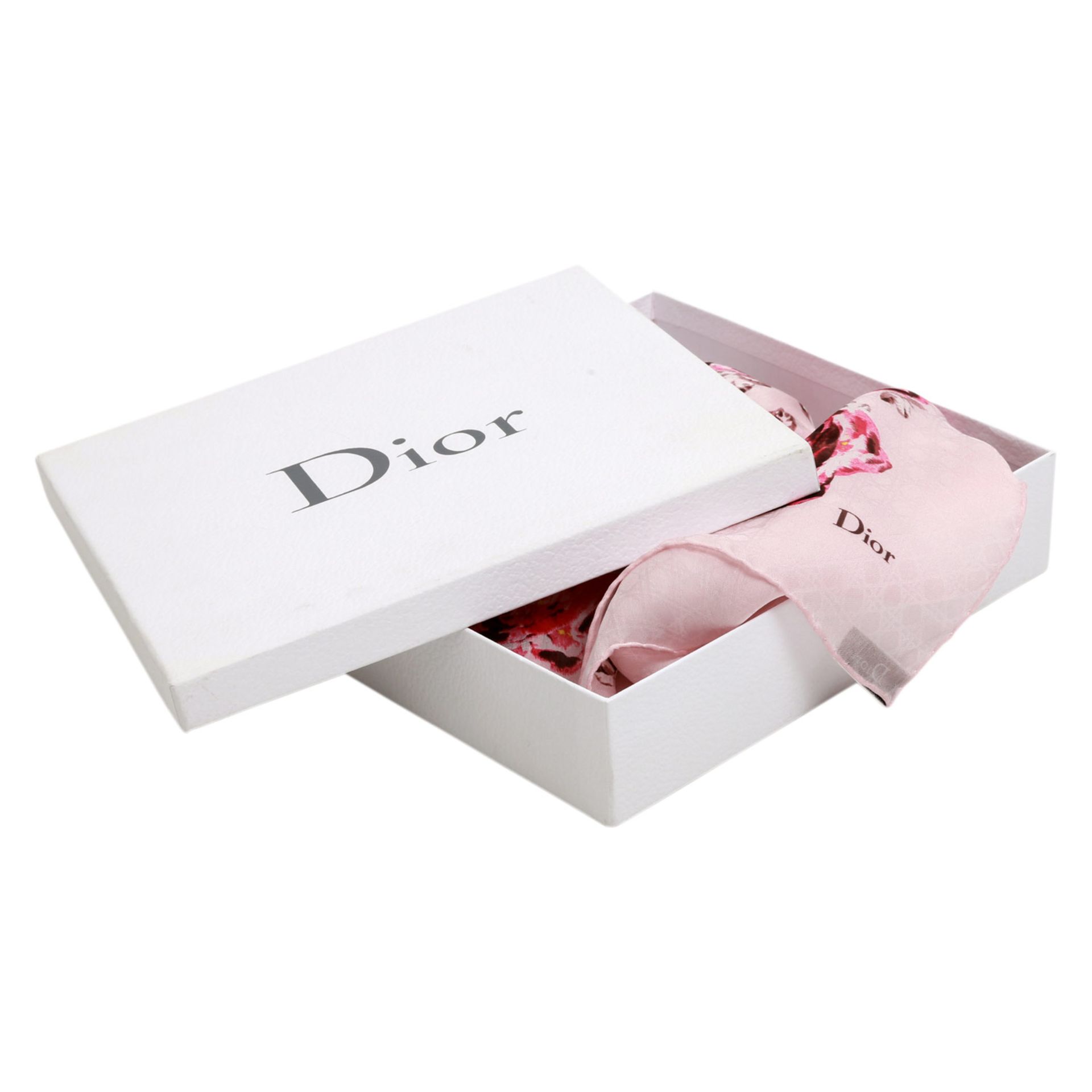 DIOR Seidenschal. Feiner Langschal in Rosa, florales Muster, leichtes Cannagemuster im - Bild 6 aus 6