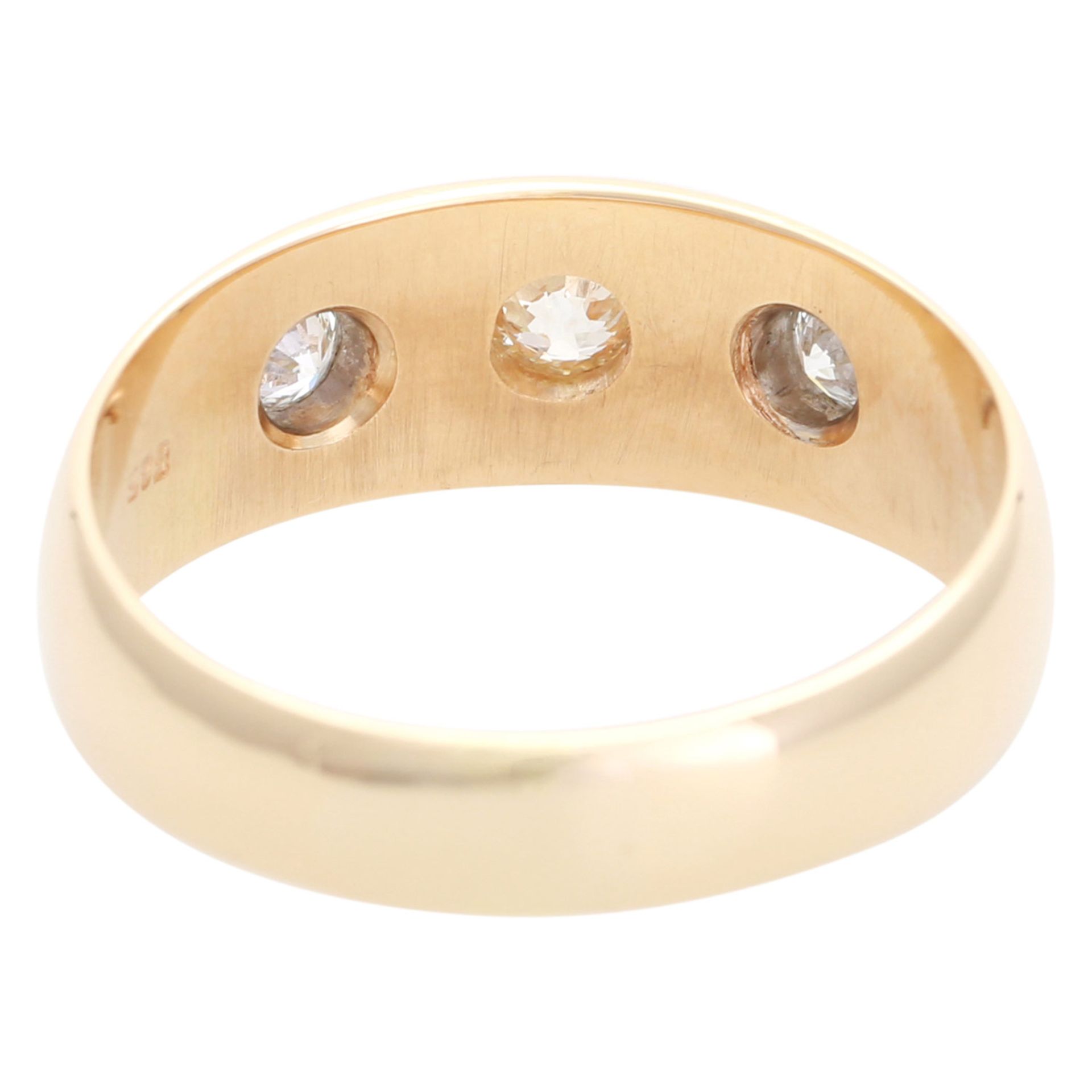 Ring mit 2 Brillanten,1 Altschliff Dia. GG 14K, Dia. zus. ca. 0,5 ct, LGW - GW (I - K) - VS, RW ca. - Bild 4 aus 4