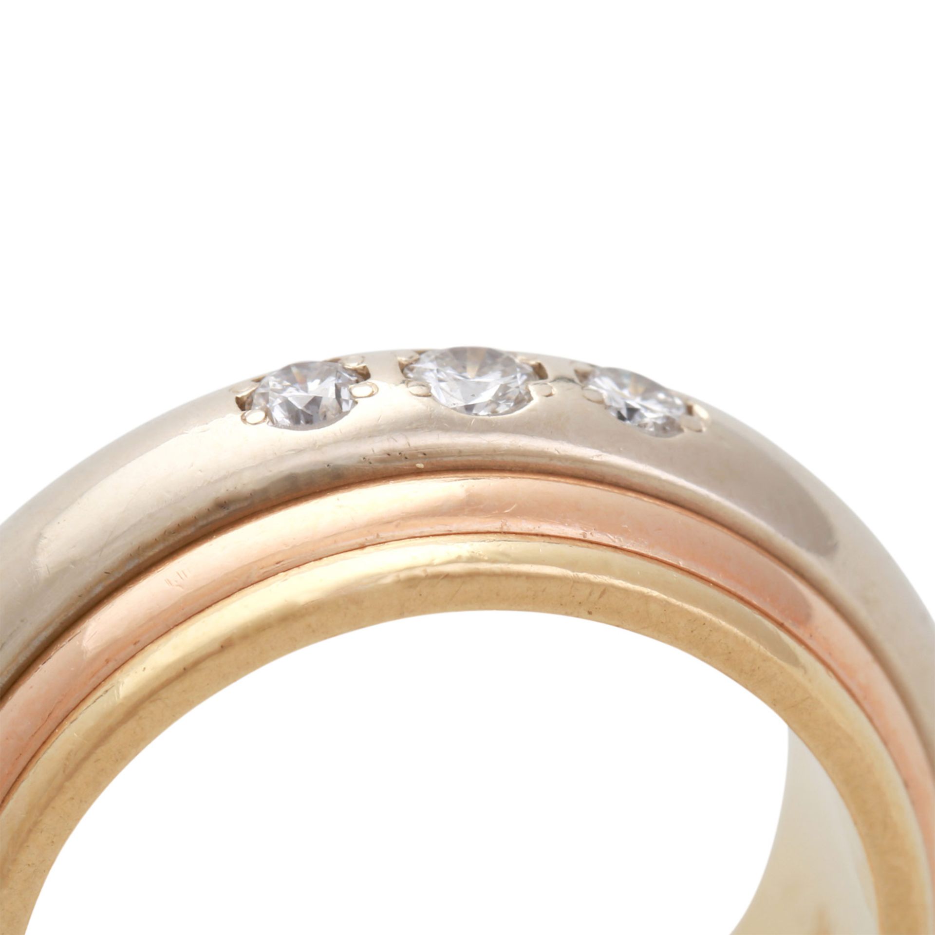 CARTIER Drehring mit Brillanten zus. ca. 0,55 ct., GWR 18K, RW: 52, mit Zertifikat Nr.: 986616, - Bild 5 aus 6