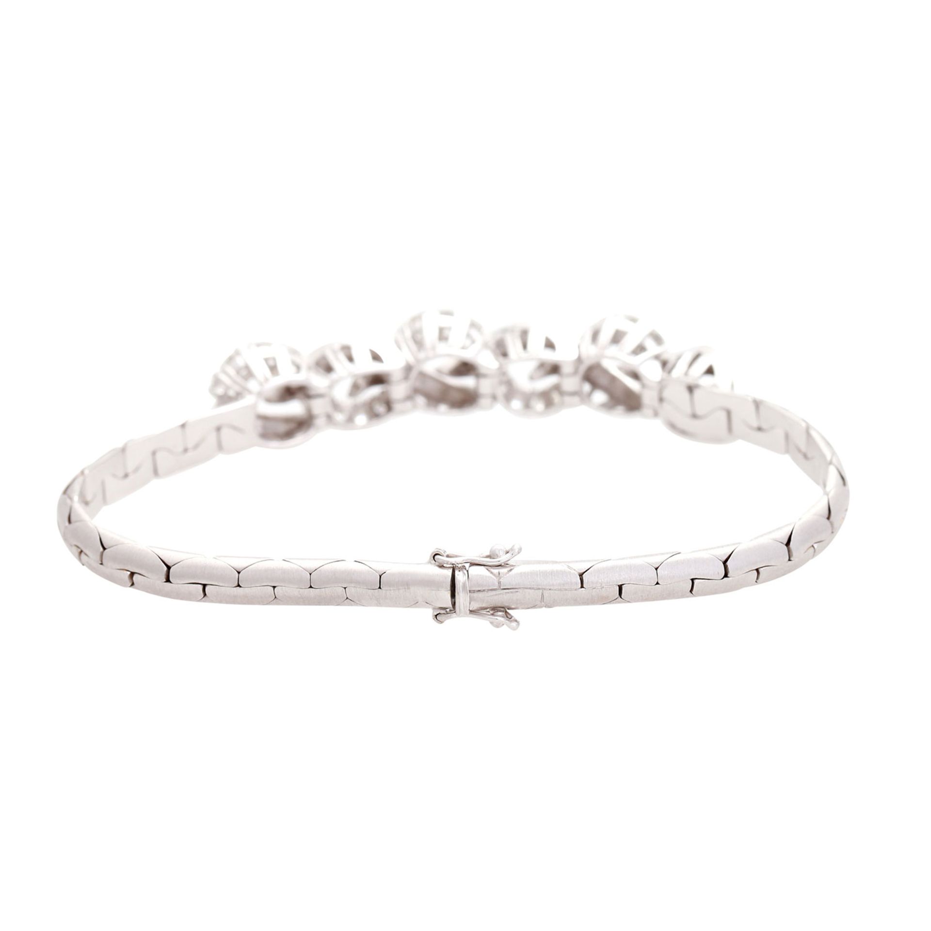 Armband mit 24 Brillanten, zus. ca. 1,4 ct, W - LGW (H - I) / VVS - VS, WG 18K, L: 18,5 cm, - Bild 3 aus 5