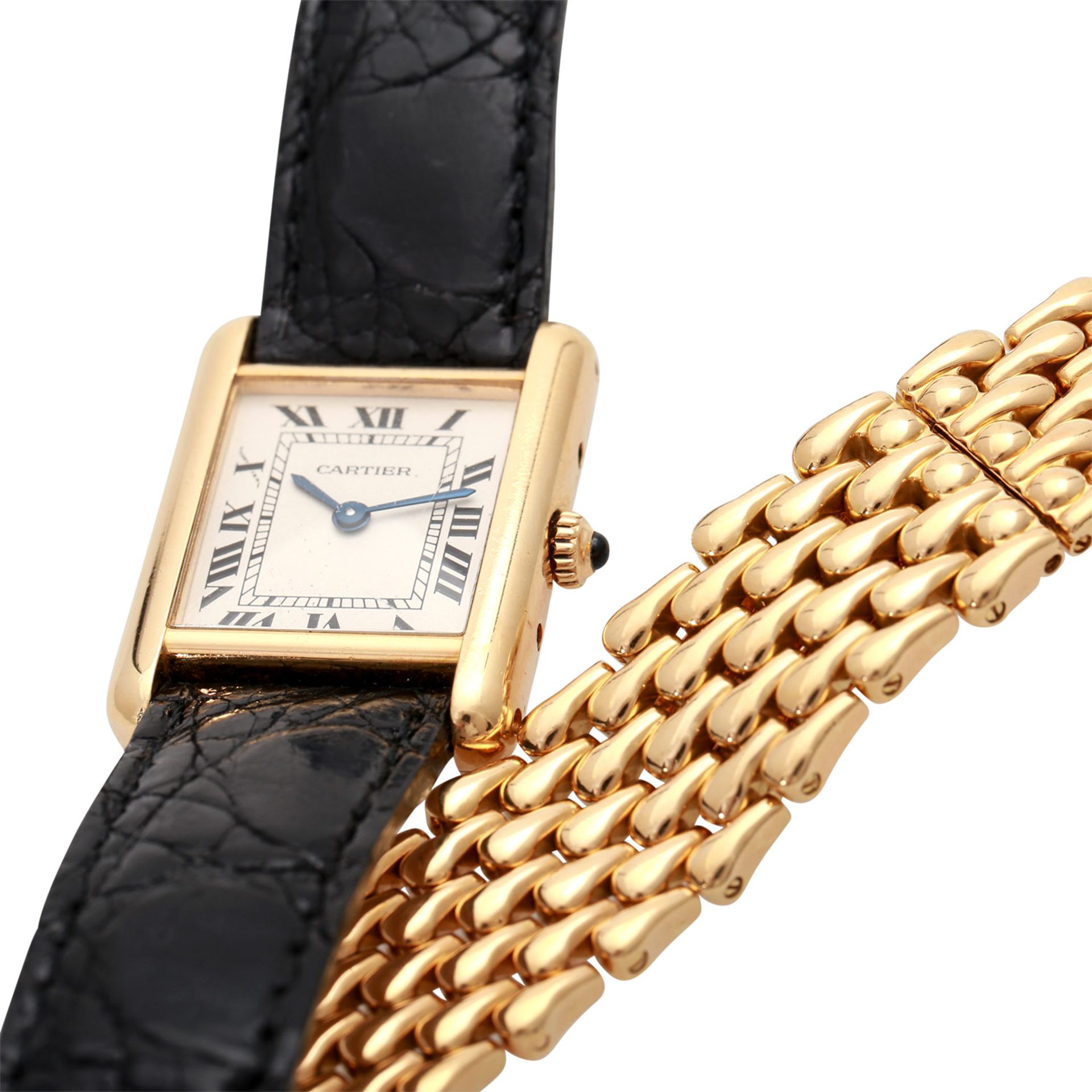 CARTIER Tank Damenuhr, Ref. 1151-1, 1990er Jahre. Gold 18K. Quarz-Werk. Gehäuse-Nr.: C 4745. Mit - Image 6 of 6