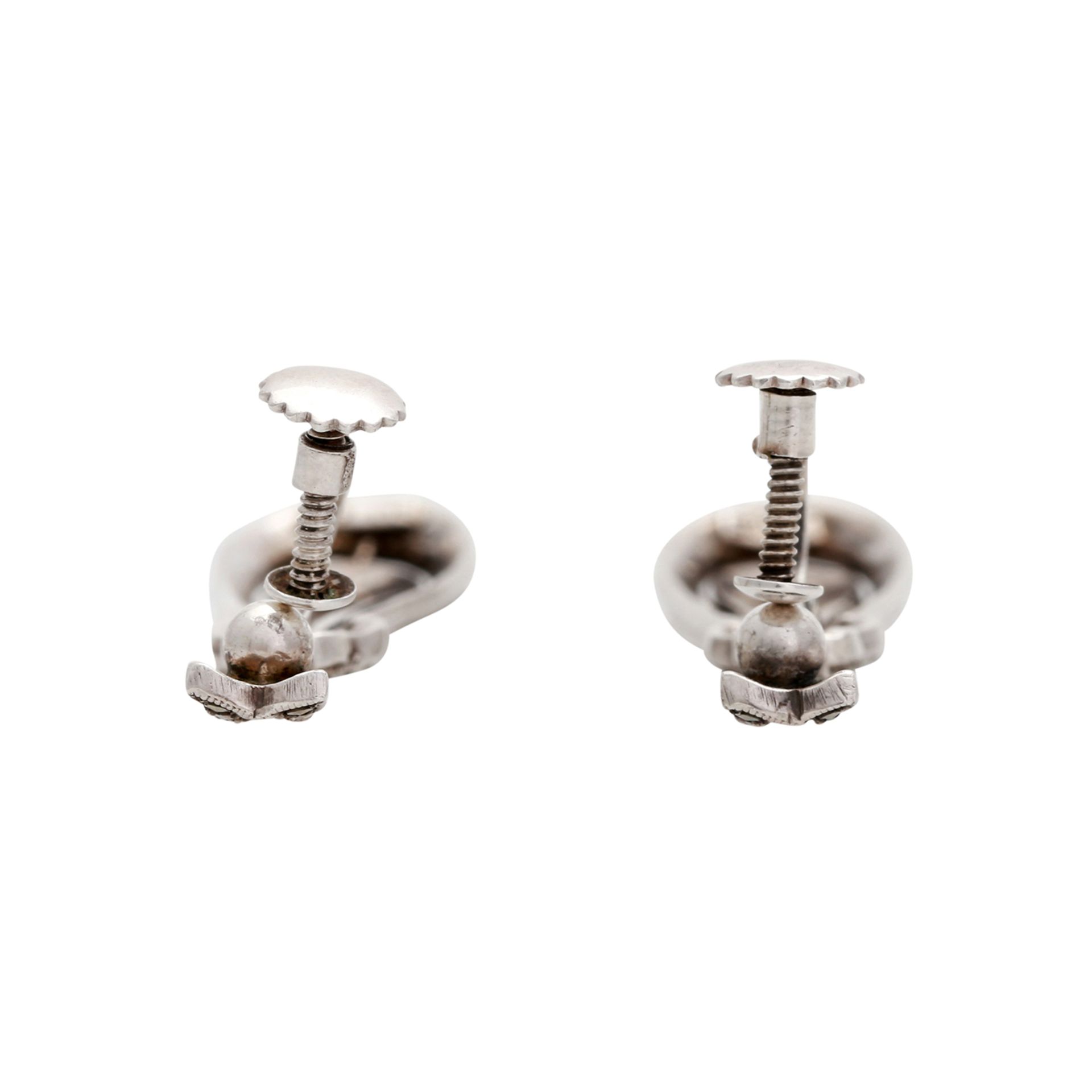 FAHRNER Paar Ohrhänger (Schrauben) ausgefasst mit Markasiten. Silber, mit Schraubverschluß. - Image 4 of 4