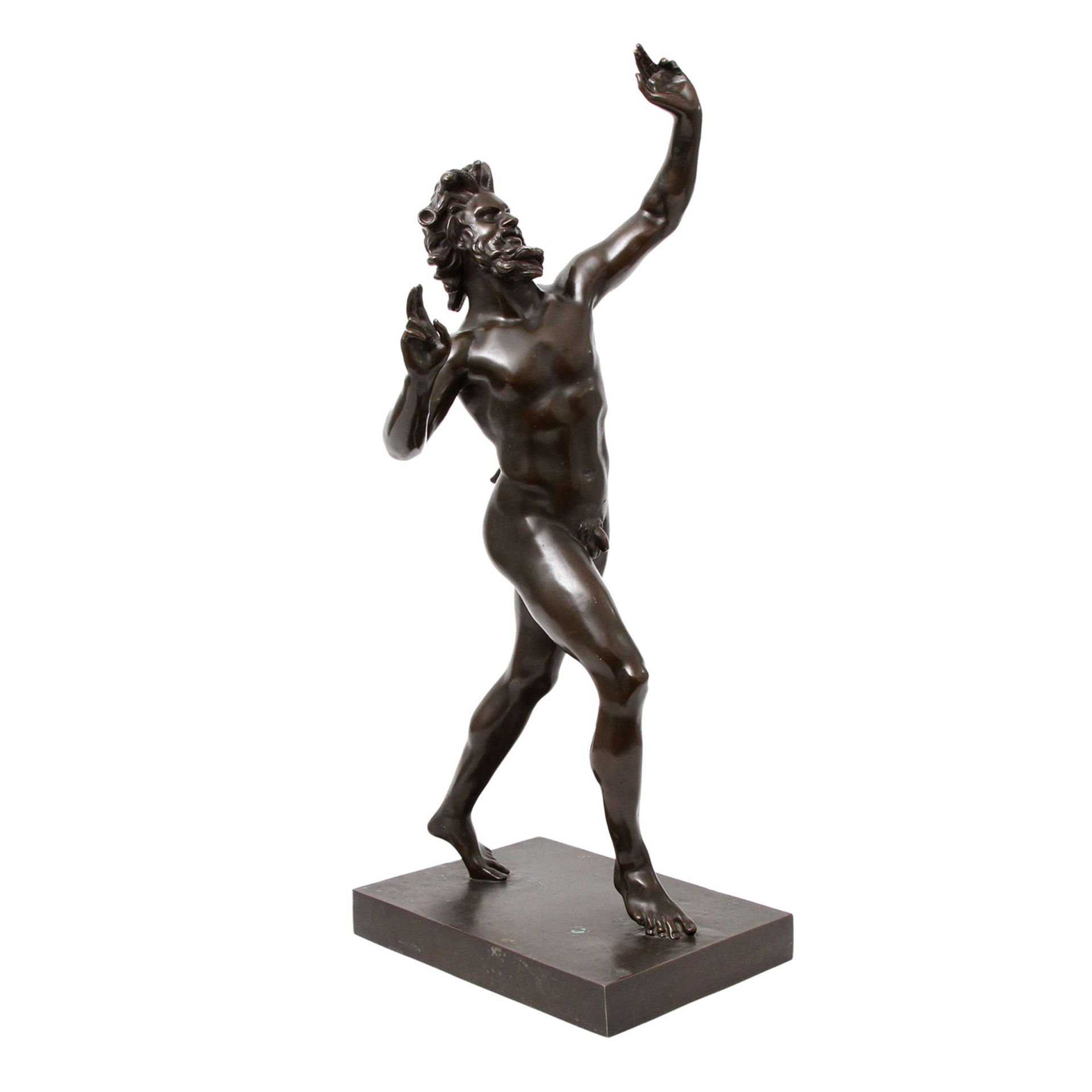 "Tanzender Faun", um 1900. Vollplastischer Bronzeguss nach dem Original aus Pompeij, 2. Jh. v. Chr.,