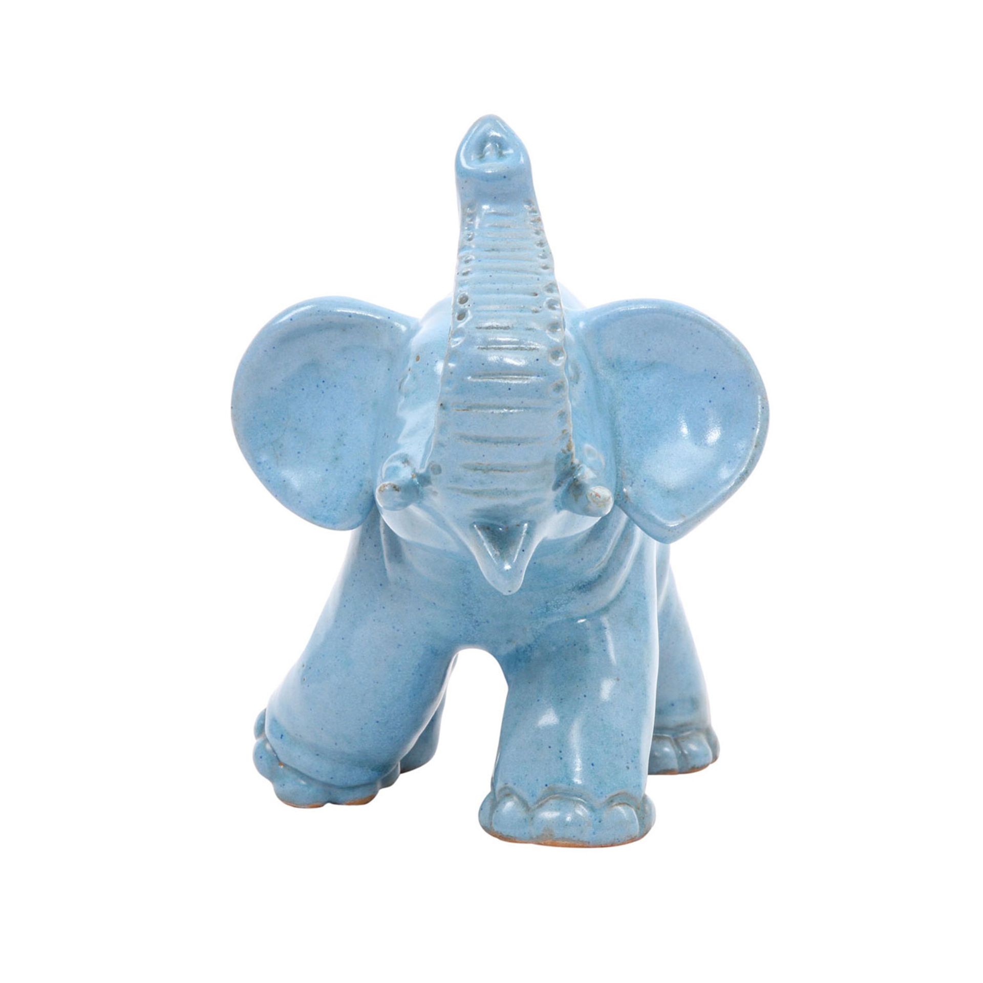 GMUNDENER Keramik Tierfigur "Elefant", 20. Jh. Rötlicher Scherben, blaue Glasur, schreitender - Image 5 of 7