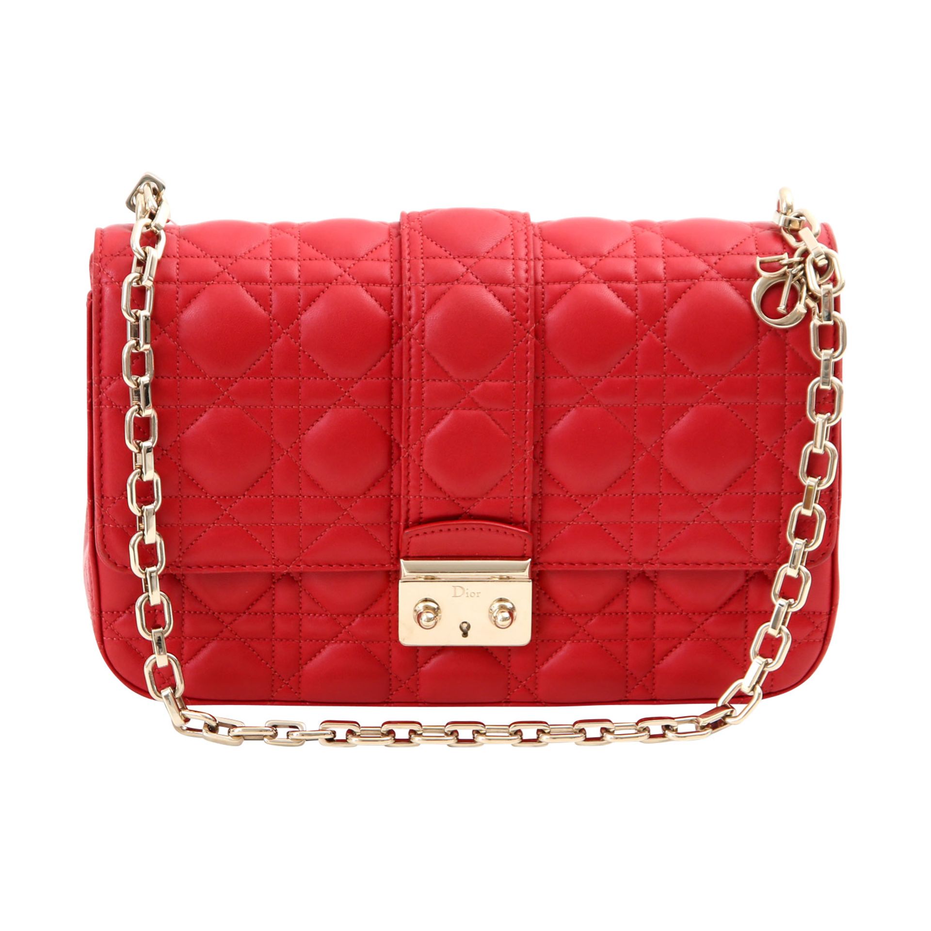 CHRISTIAN DIOR Schultertasche "MISS DIOR MEDIUM", NP.:ca. 2.750;-€: Rotes Modell aus Leder mit