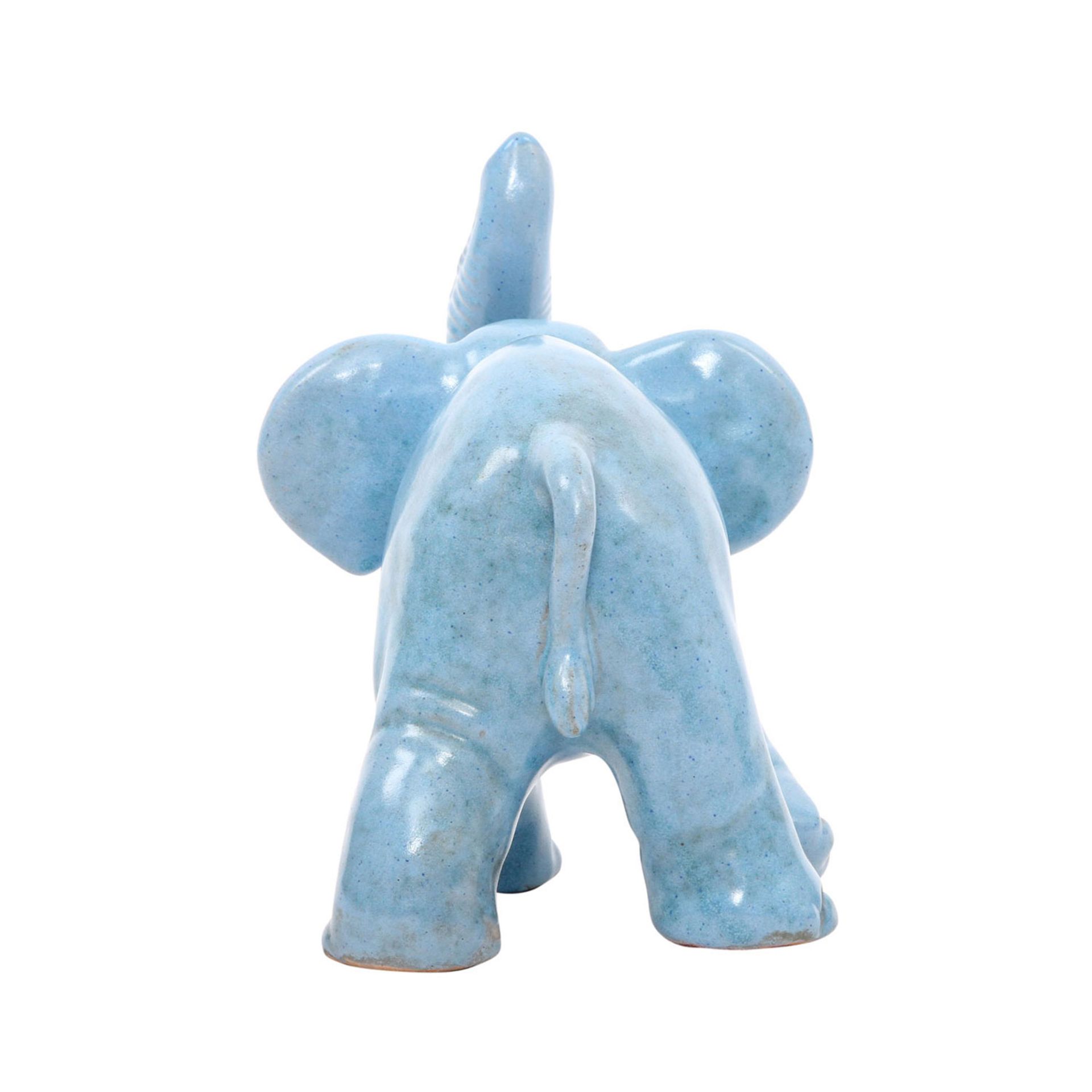 GMUNDENER Keramik Tierfigur "Elefant", 20. Jh. Rötlicher Scherben, blaue Glasur, schreitender - Image 3 of 7