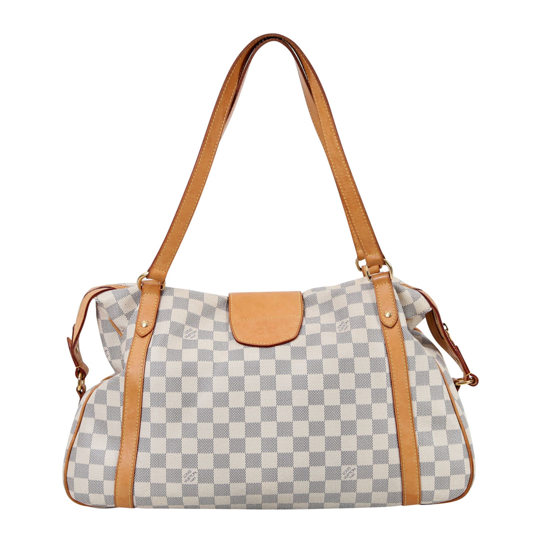 LOUIS VUITTON Henkeltasche "STRESA", Koll.: 2010. Damier Azur Canvas Serie mit Rindsleder-Details - Image 4 of 7