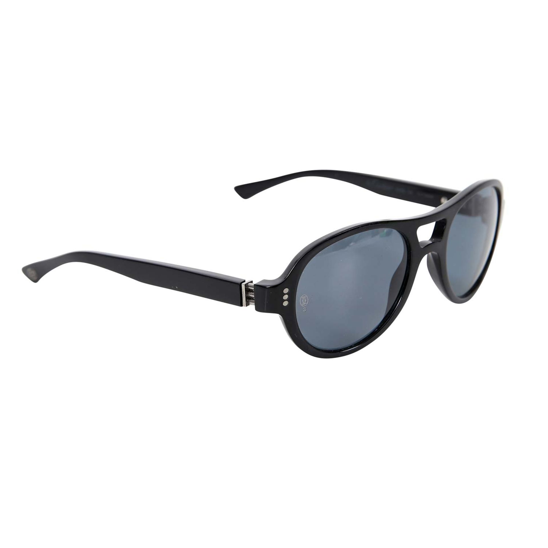 CARTIER Sonnenbrille. Kunststoffgestell in Schwarz, im Verlauf getönte Gläser, doppelter - Image 2 of 4