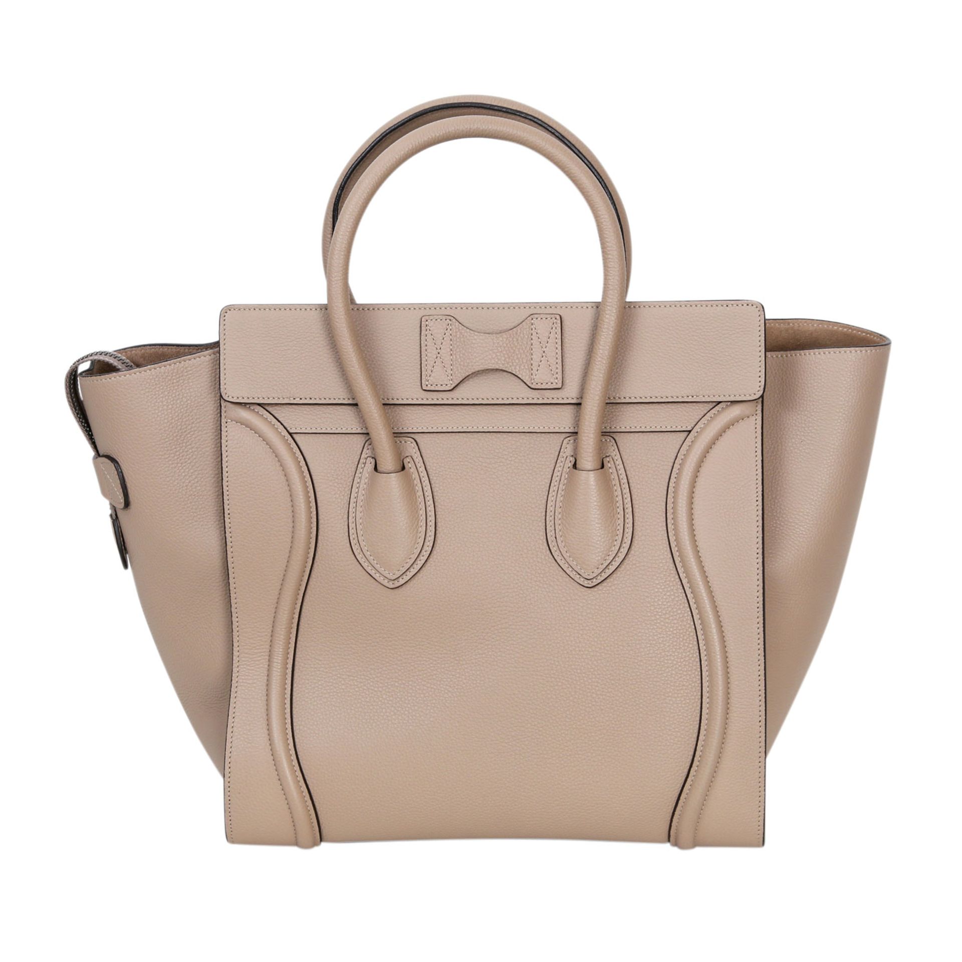 CELINE Shopper "MINI LUGGAGE", akt. NP.: 2.400,-€. Softes Rindsleder in Sandfarben, - Image 4 of 6