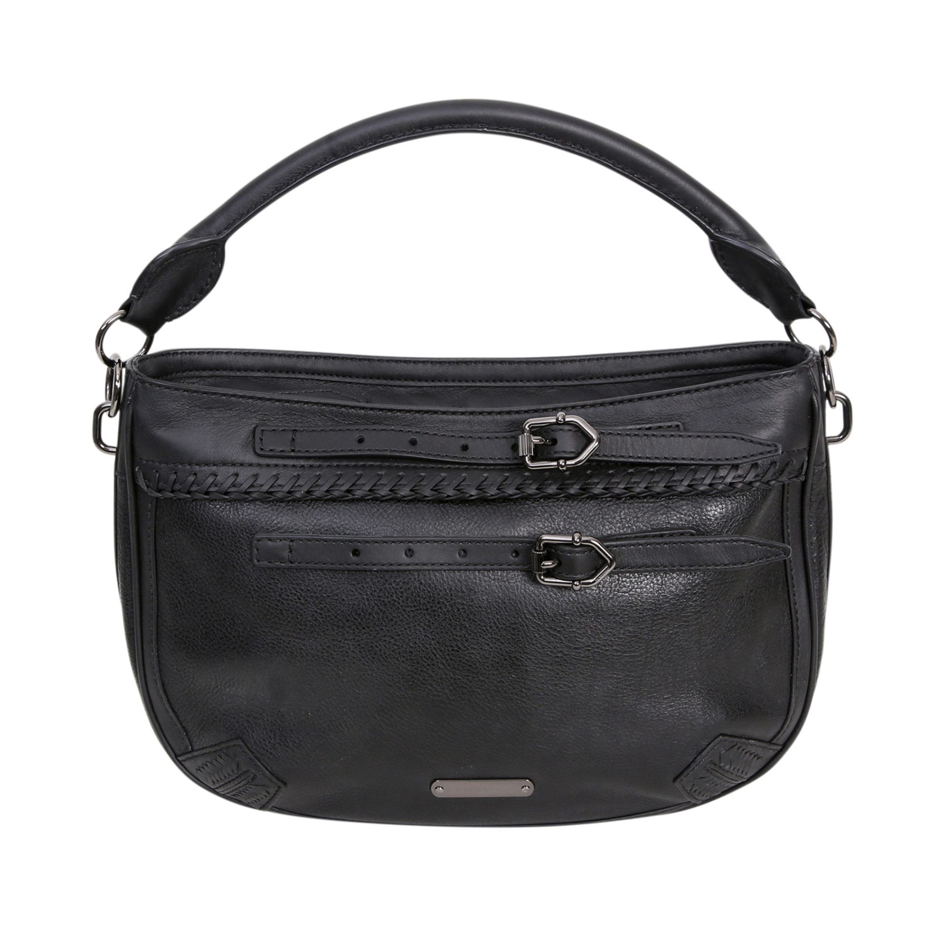 BURBERRY Schultertasche. NP. ca.: 800,-€. Softes Leder in Schwarz, karbonfarbene Hardware, ein