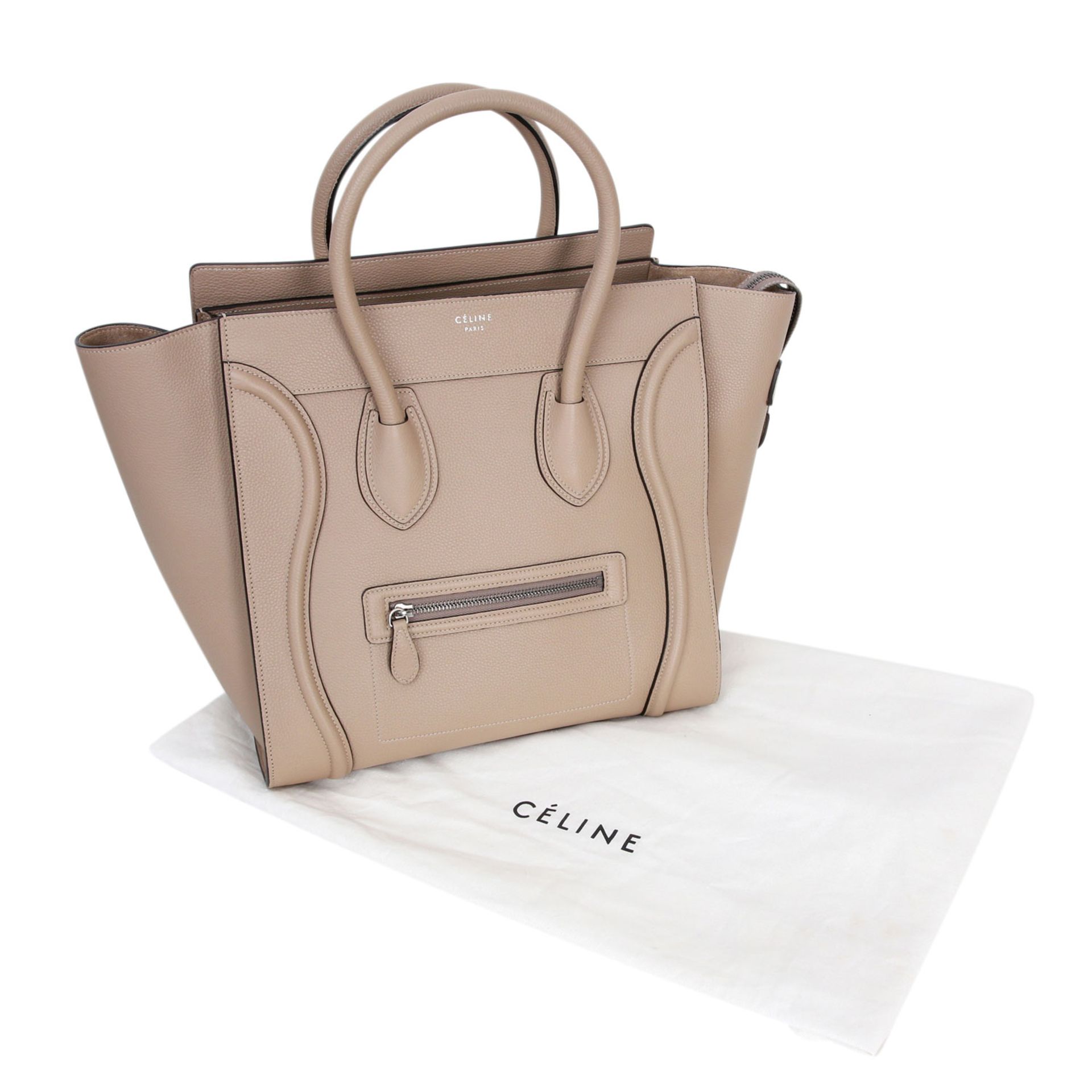 CELINE Shopper "MINI LUGGAGE", akt. NP.: 2.400,-€. Softes Rindsleder in Sandfarben, - Image 6 of 6