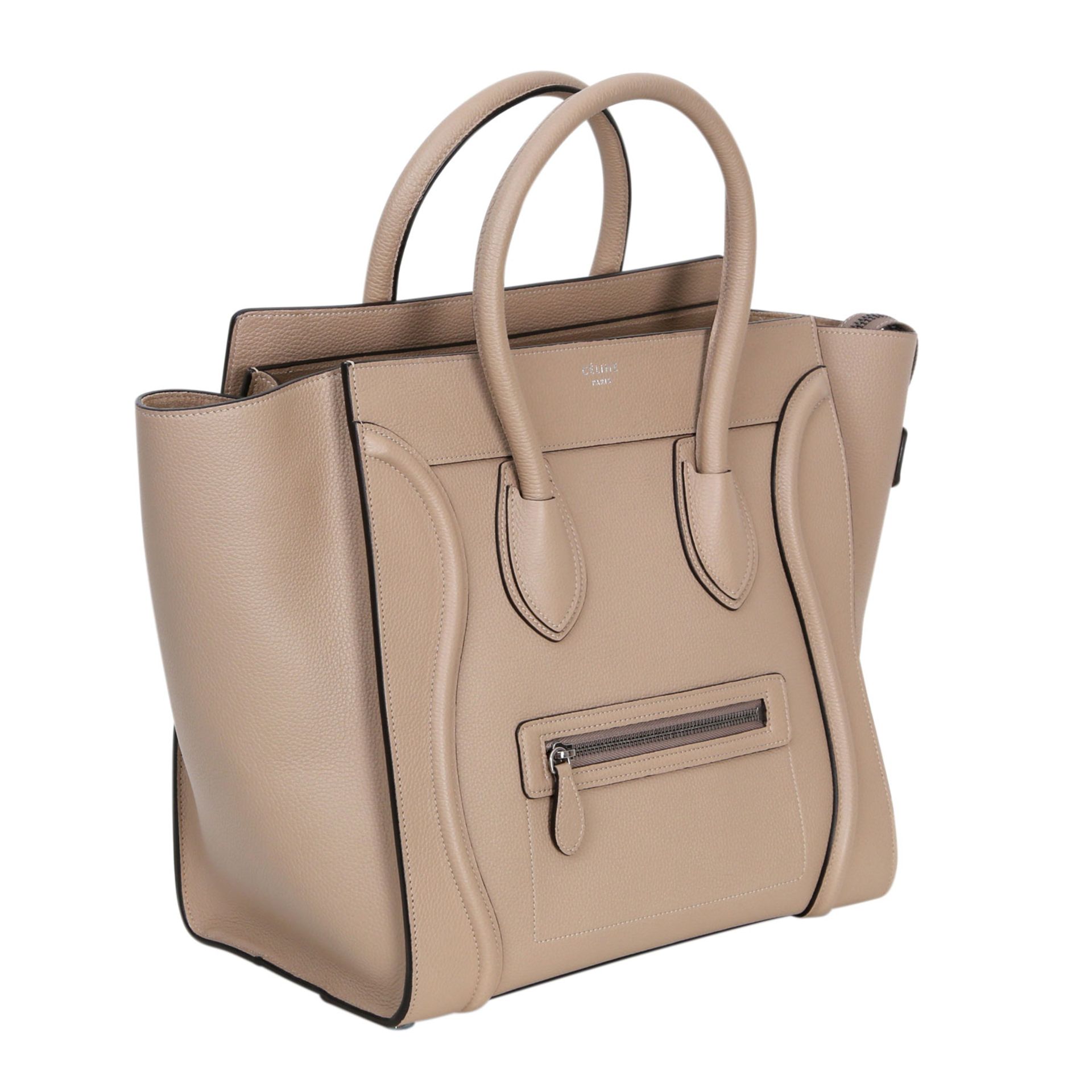 CELINE Shopper "MINI LUGGAGE", akt. NP.: 2.400,-€. Softes Rindsleder in Sandfarben, - Image 2 of 6