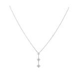 Collier "Fleurs" mit 15 Brillanten zus. ca. 0,65 ct, WEISS - LGW (H - I) / VS, WG 18K, Anhänger