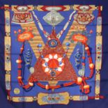 HERMÈS Seidencarré "TIBET", by Zoe Pauwels, Entwurf erstmals 1999 erschienen. 100% Seide.