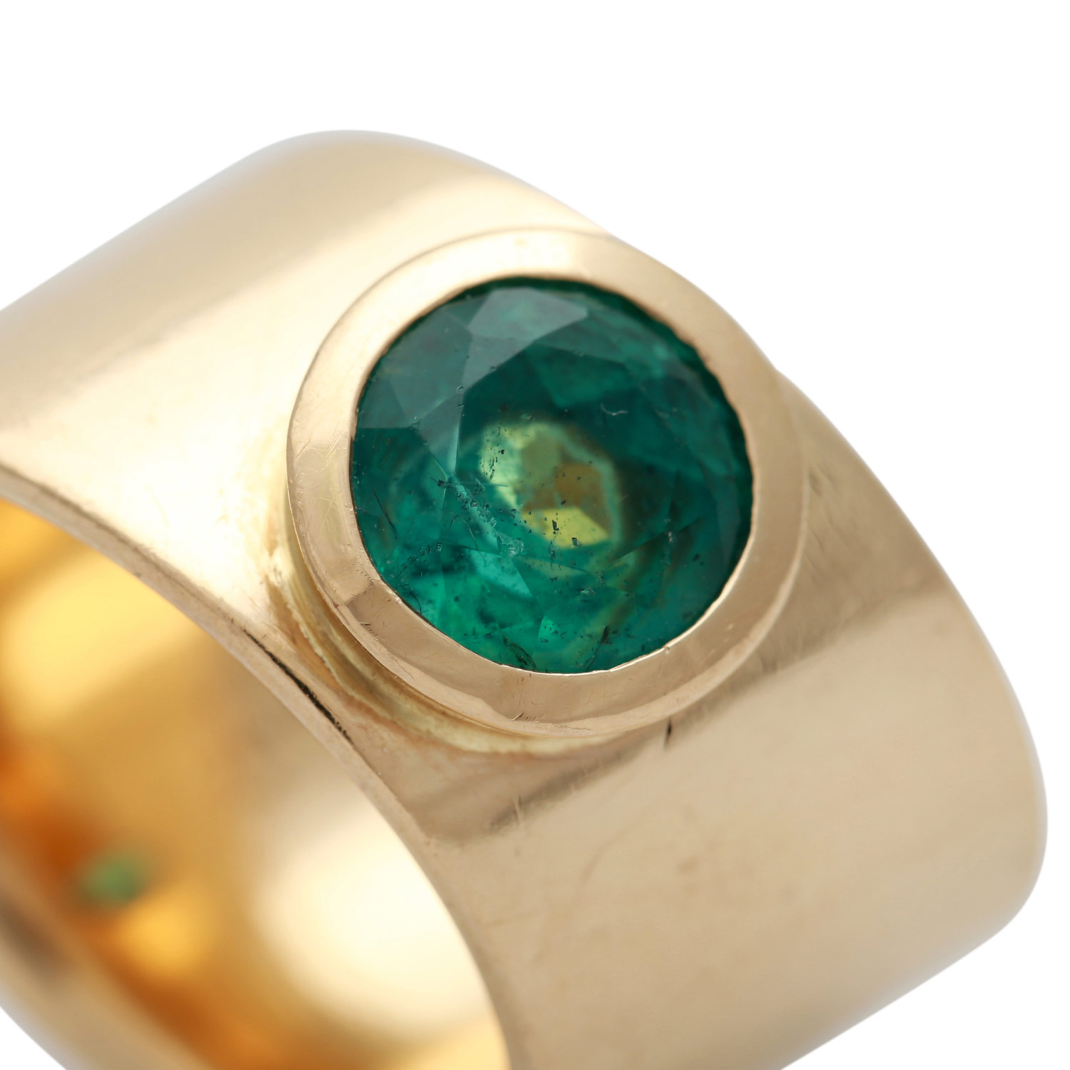 Designerring mit rundfacettiertem Smaragd (ca. 7 mm) in GG 18K, KP ca. 4.000 €, abgeschrägte - Image 5 of 5