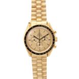 OMEGA Speedmaster Moonwatch Apollo XI 1969, Ref. 345.0802, ca. 1980er Jahre. Gold 18K.