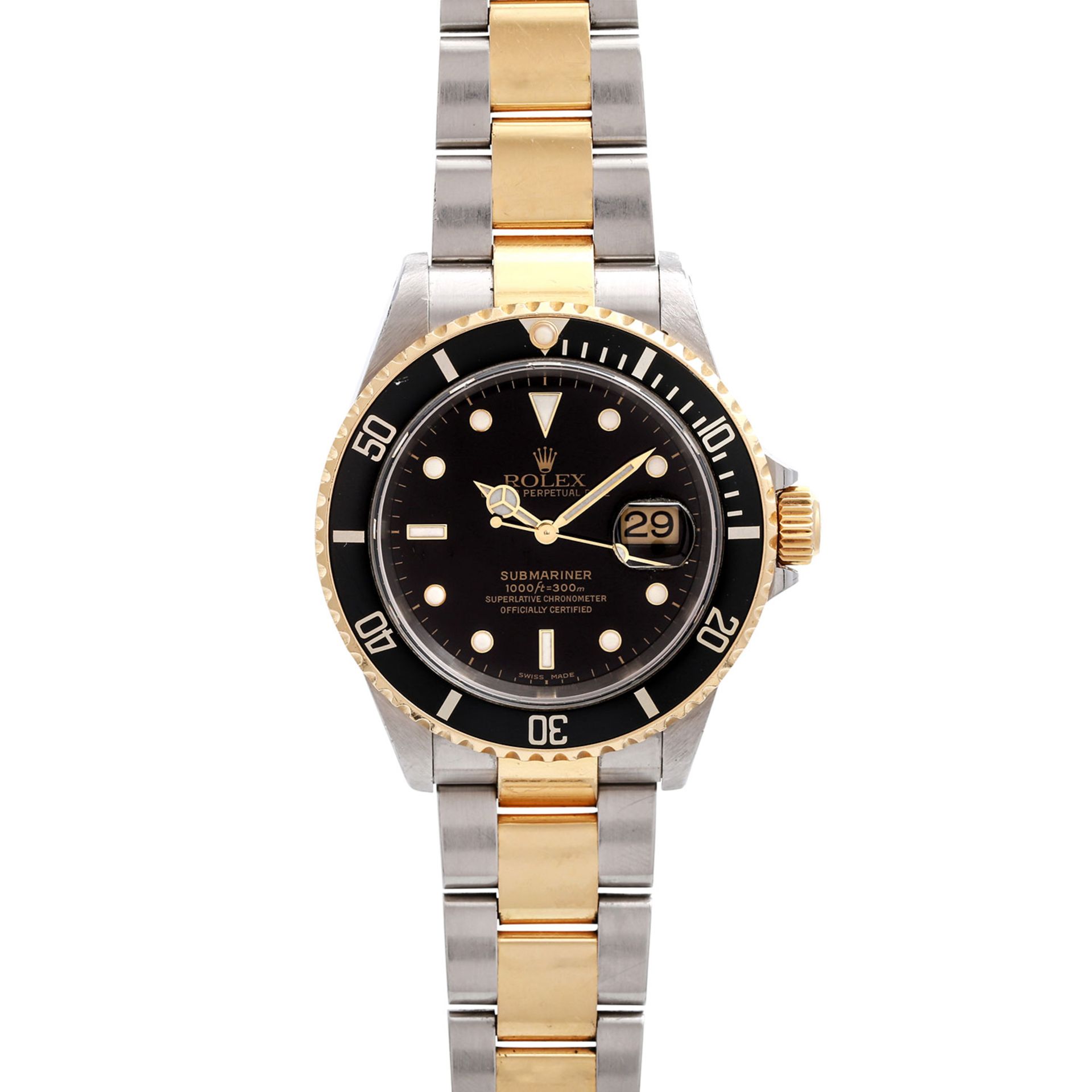 ROLEX Submariner Herrenuhr, Ref. 16613, Y-Serie, ca. 2002/2003. Edelstahl/Gold 18K. Automatic-