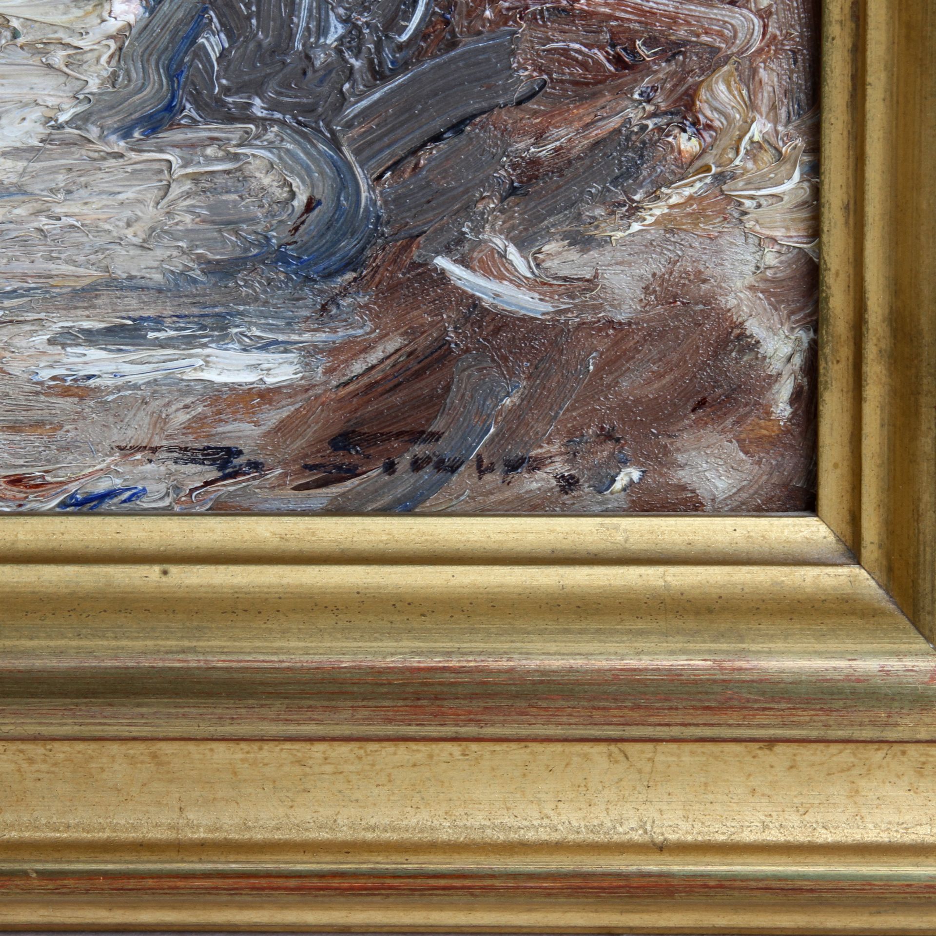 FRANZÖSISCHER MALER 19./20. Jh. (undeutl. sign.), "Französische Steilküste", impressionistische - Bild 3 aus 4