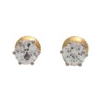 Paar Diamantohrstecker ca. 2 ct, Gesamtgewicht, Altschliff, LGW (I - J), VVS - VS, GG 14K /