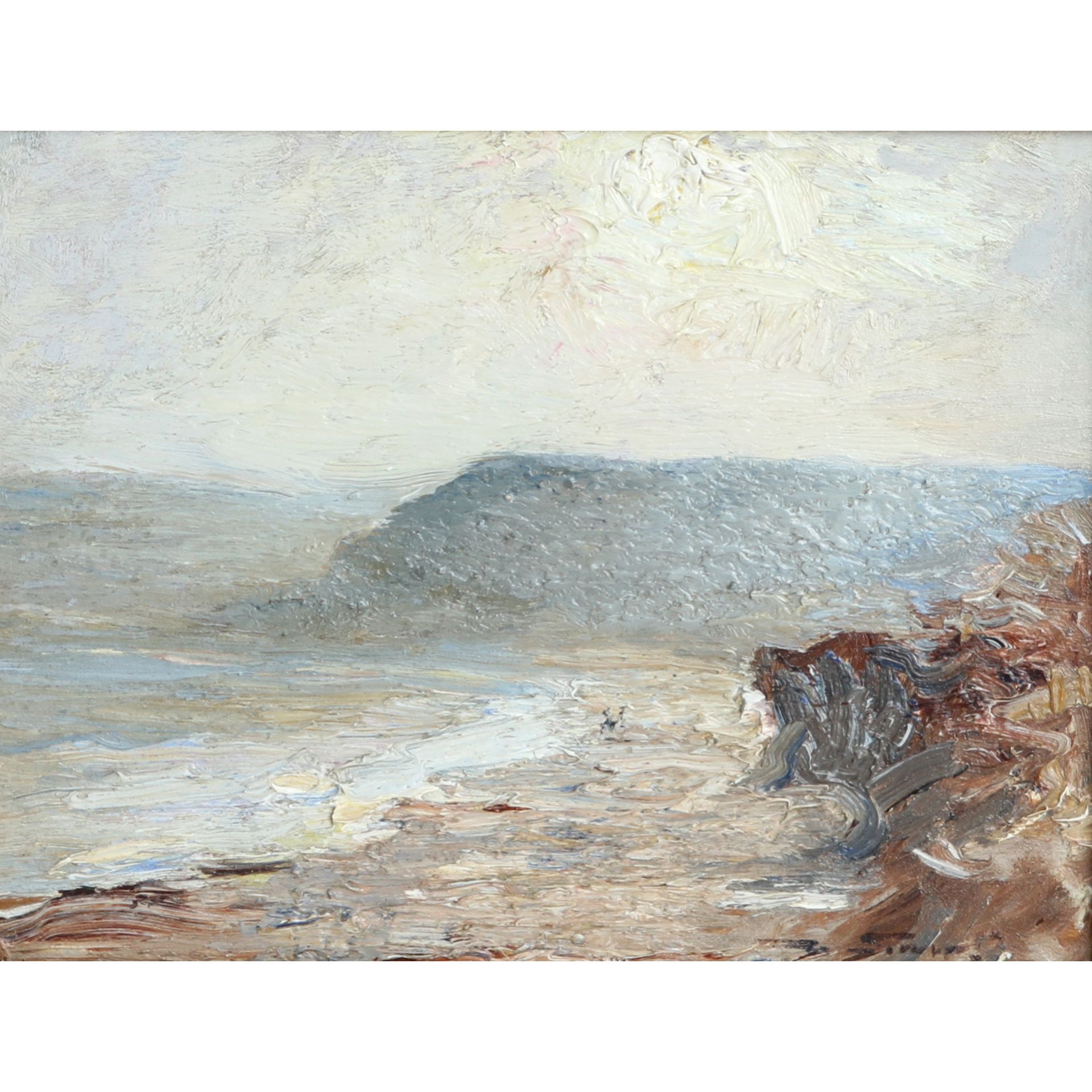 FRANZÖSISCHER MALER 19./20. Jh. (undeutl. sign.), "Französische Steilküste", impressionistische