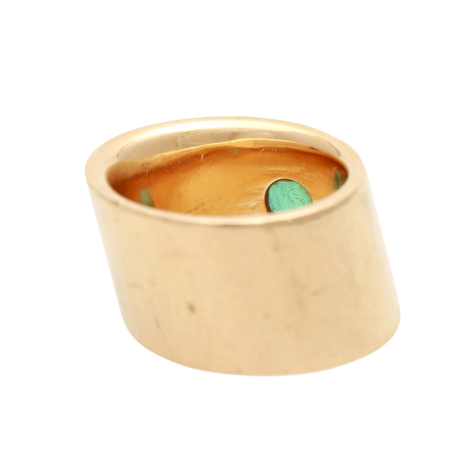 Designerring mit rundfacettiertem Smaragd (ca. 7 mm) in GG 18K, KP ca. 4.000 €, abgeschrägte - Image 3 of 5