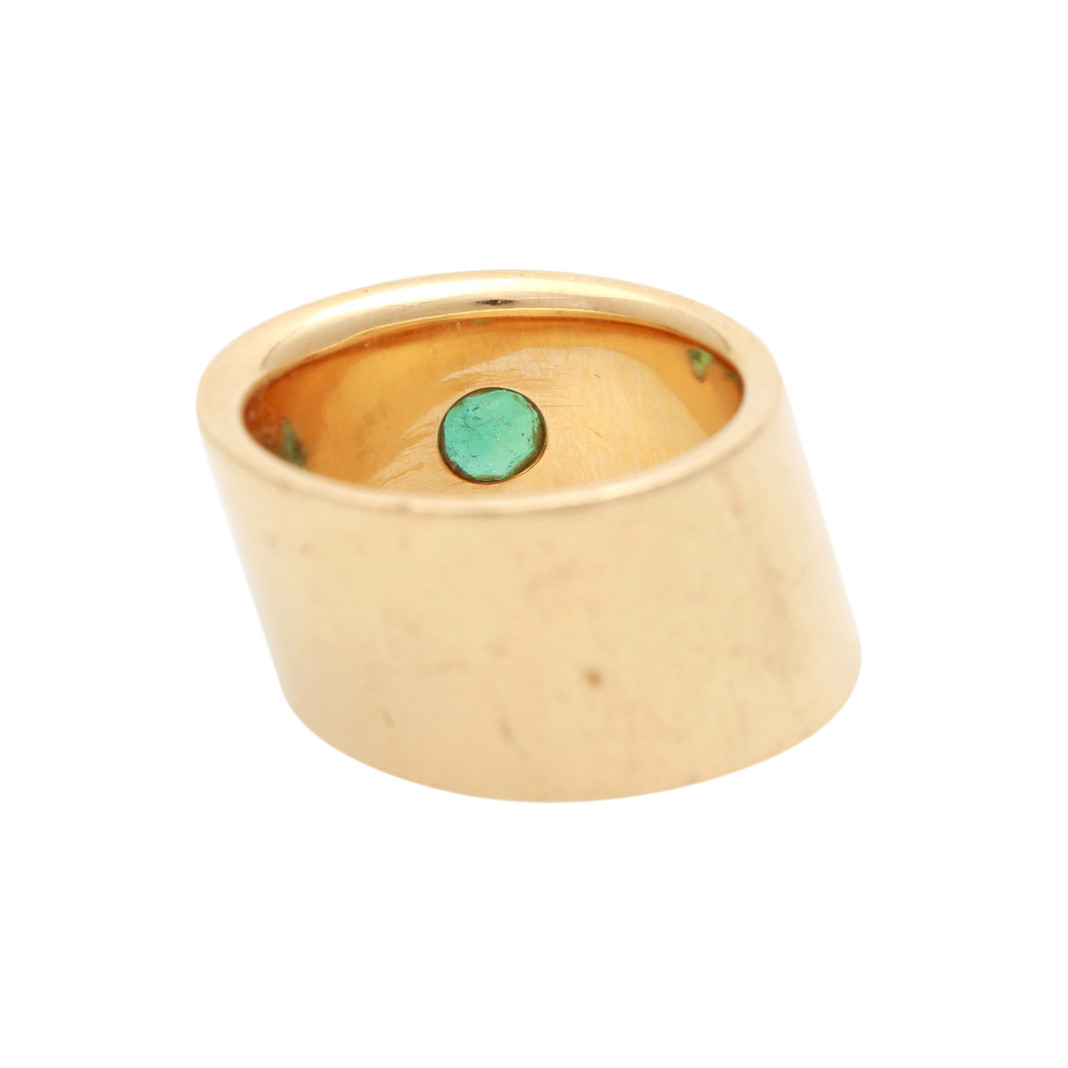 Designerring mit rundfacettiertem Smaragd (ca. 7 mm) in GG 18K, KP ca. 4.000 €, abgeschrägte - Image 4 of 5