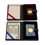 Kanada - 2 x 100 Dollar, 1977/1978, Anlagemünzen, Gold 916/000, 1977 im Etui, 1978 in Schutzfolie im