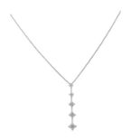 Collier "Fleurs" mit 25 Brillanten zus. ca.1,10 ct, WEISS - LGW (H - I) / VS, WG 18K, Anhänger aus 5