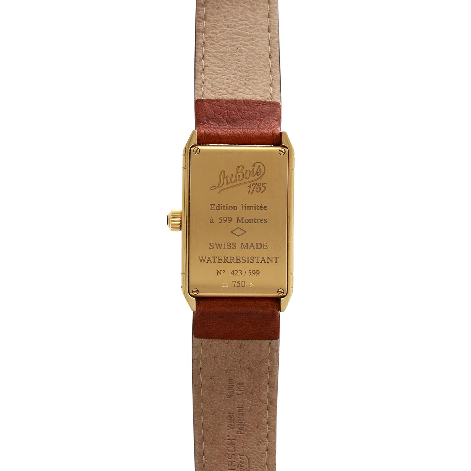 PHILIPPE DU BOIS & FILS Armbanduhr, Gehäuse Gold 18K.Automatic-Werk. Lederband mit goldplattierter - Bild 2 aus 5