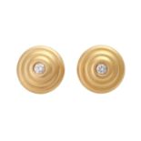 NIESSING Ohrstecker mit 2 Brillantenzus. ca. 0,3 ct WEISS (H) / SI in GG 18K, fein mattierte