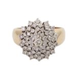 Damenring mit Brillantbesatzzus. ca. 1,5 ct LGW - GET (J - M) / VS in GG 14K, RW: ca. 61,5,