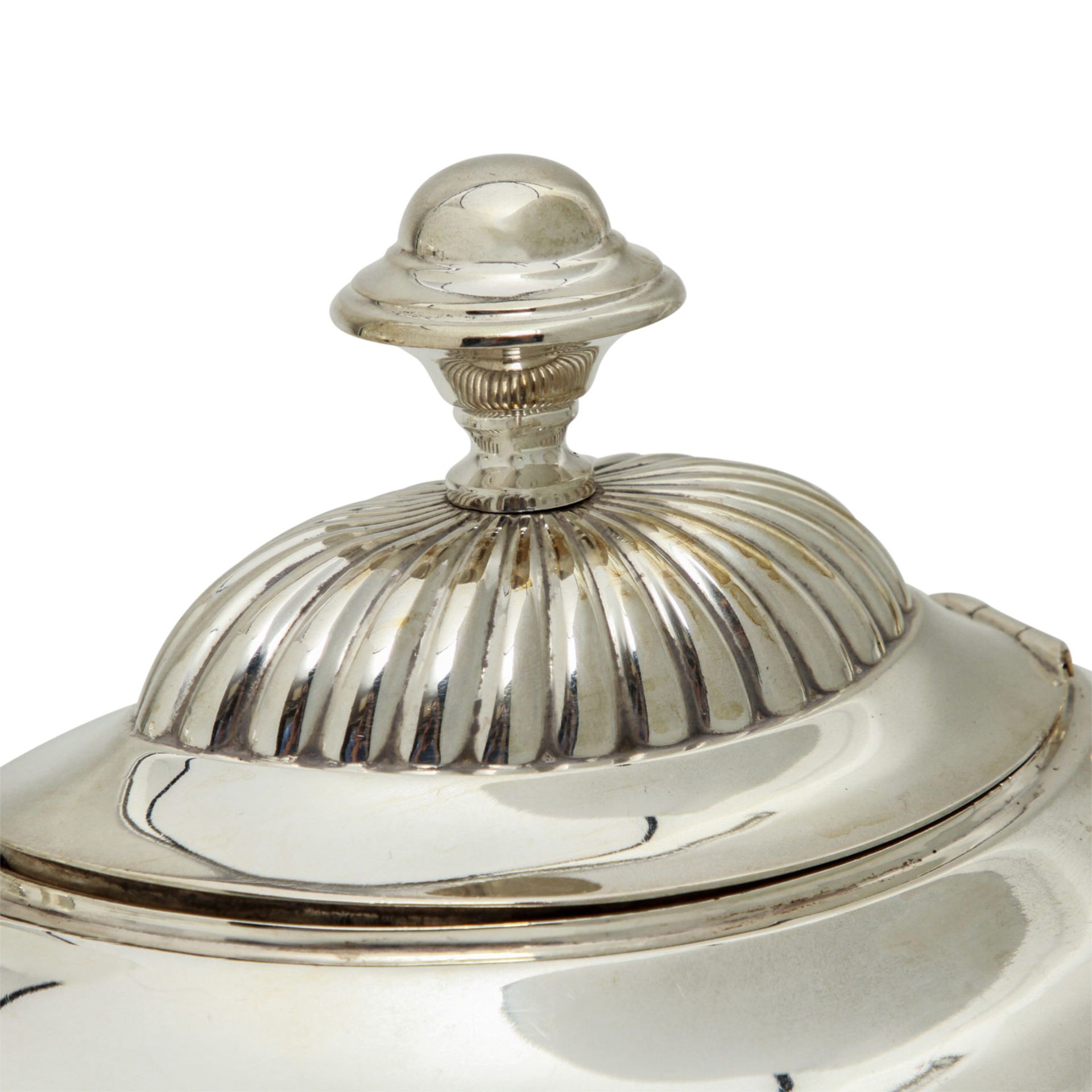 J.M. VAN KEMPEN&ZOON 4-tlg. Kaffee- und Teekern, 833 Silber, 20. Jhd.Ovale Form auf eingezogenem - Bild 4 aus 9