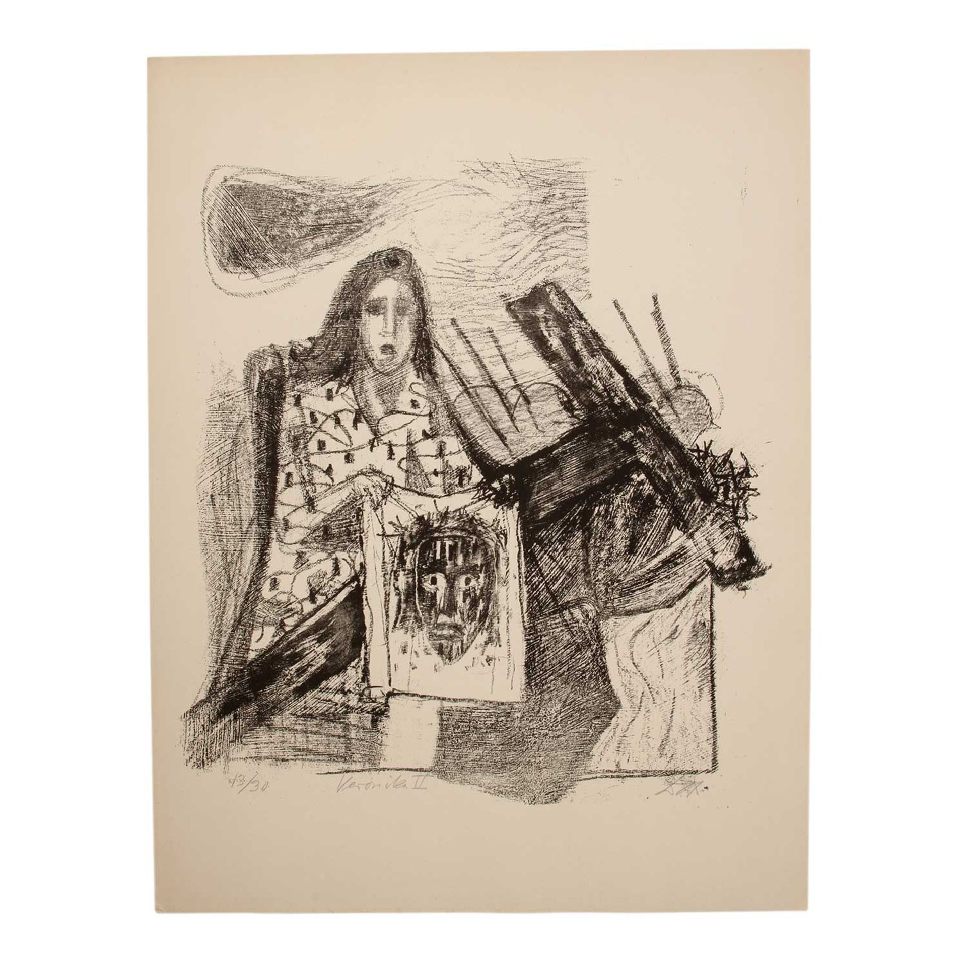 DIX, OTTO (1891 - 1969), "Veronika II",Lithographie/Papier, darunter mit Blst. von Hand num. 13/