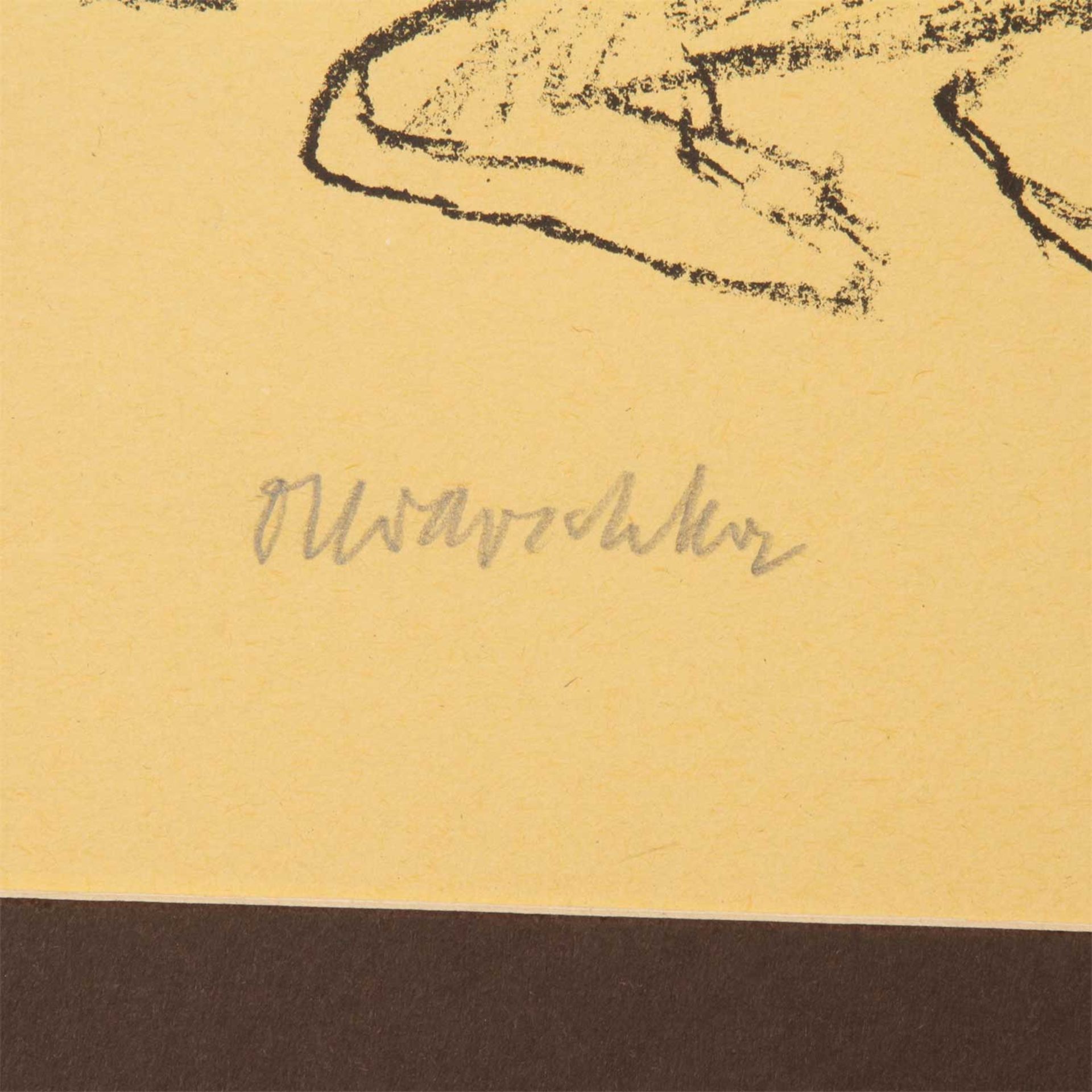 KOKOSCHKA, OSKAR (1886-1980), "Europa",Lithographie/ockergelbes Papier, in der Platte monogr. ' - Image 2 of 4