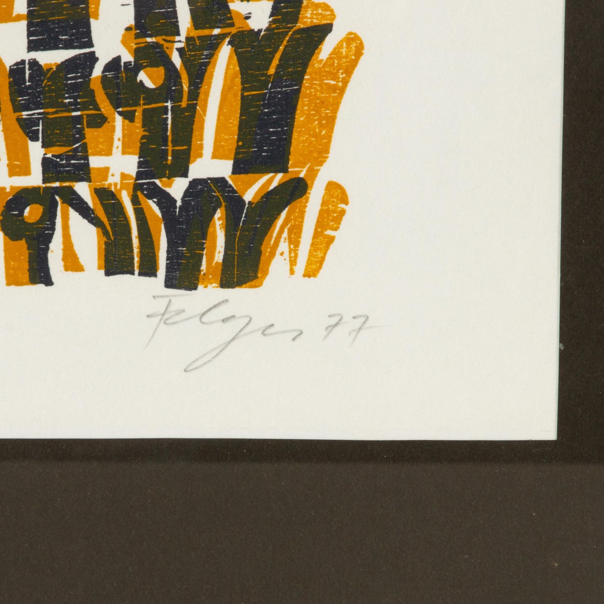 FELGER, ANDREAS (geb. 1935), "Paradiesbaum",Farbholzschnitt/Papier, darunter mit Blst. von Hand num. - Image 4 of 5