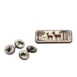 VICTOR MAYER 2-teiliges Schmuckkonvolut "Wildtiere"bestehend aus 1 Brosche ca. 47,5 x 18 mm, u. 1