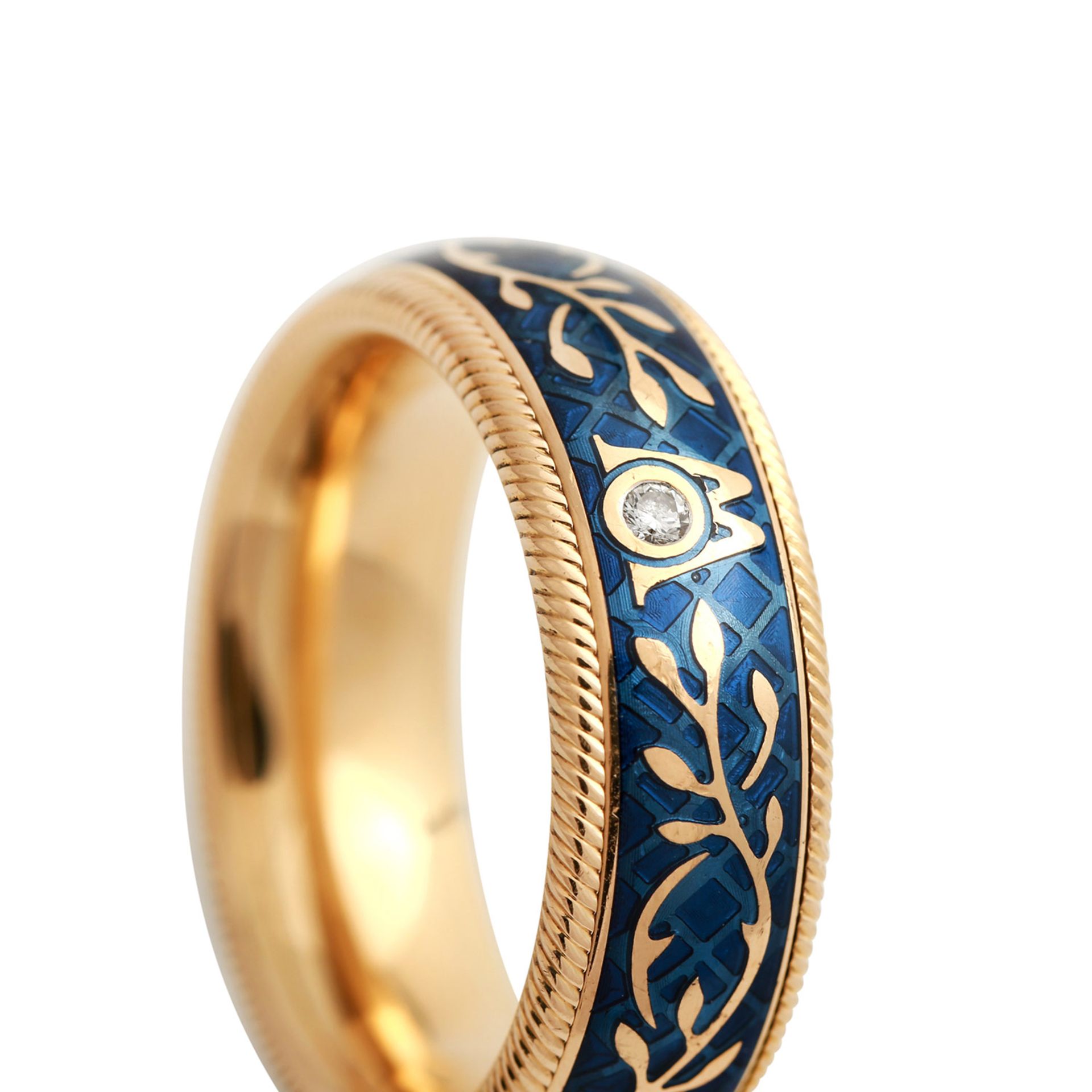 WELLENDORFF Ring "Vergissmeinnicht",GG 18K, RW 52, B: ca. 7 mm, NP: € 3.400.- (2015), blaues - Image 5 of 7