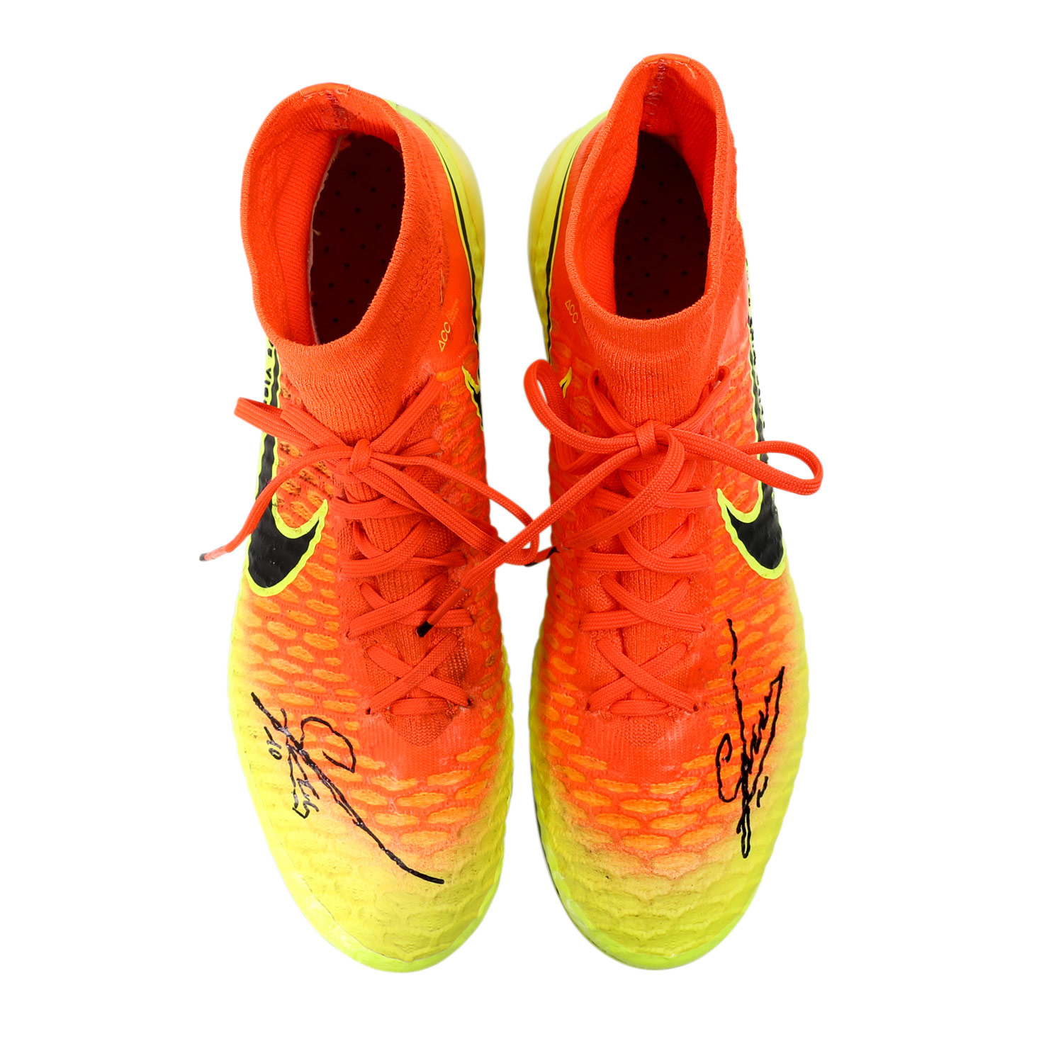 Von MARIO GÖTZE handsignierte Fussballschuhe NIKE "Magista"in Neonfarben von Gelb bis Orange. Dieses - Image 6 of 10