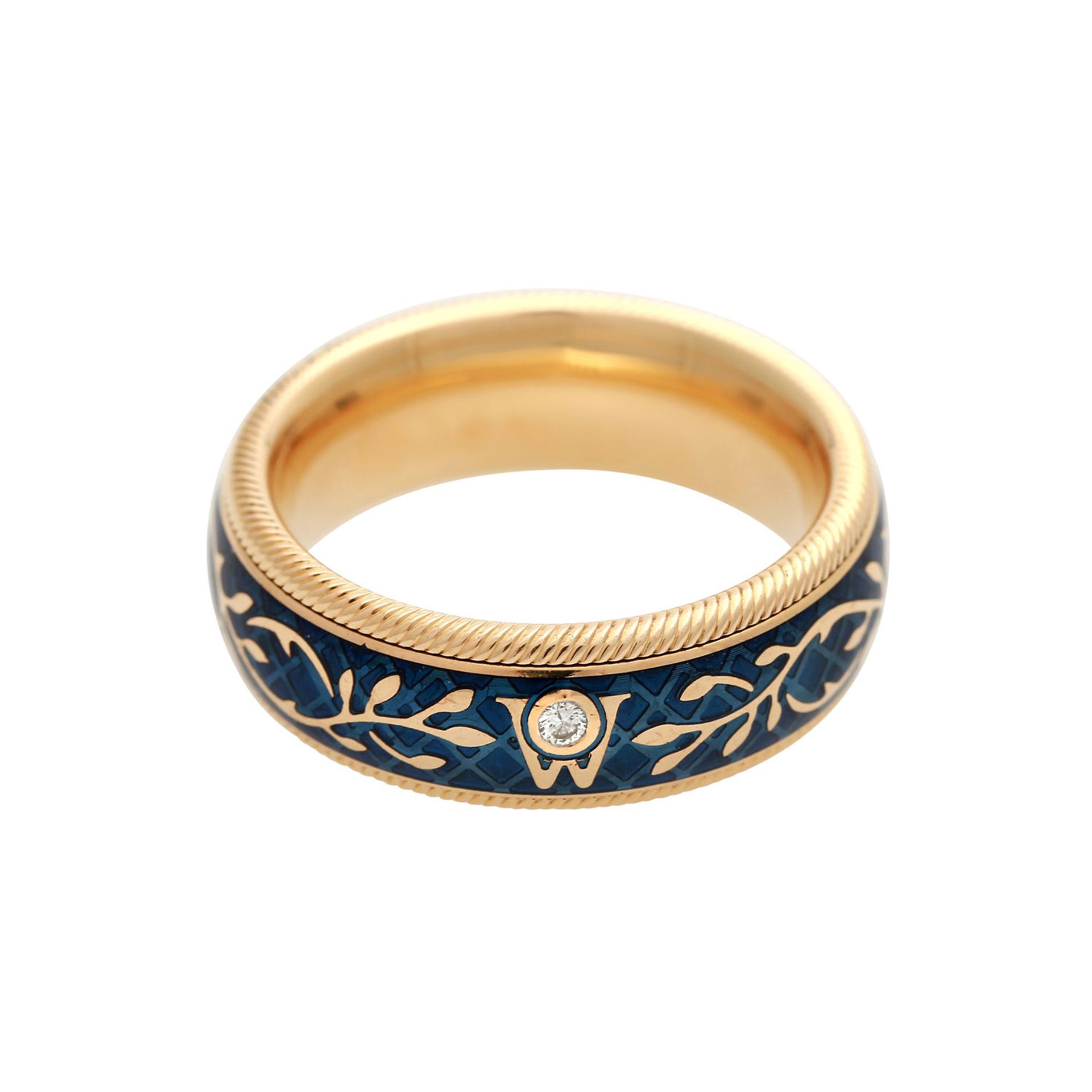 WELLENDORFF Ring "Vergissmeinnicht",GG 18K, RW 52, B: ca. 7 mm, NP: € 3.400.- (2015), blaues